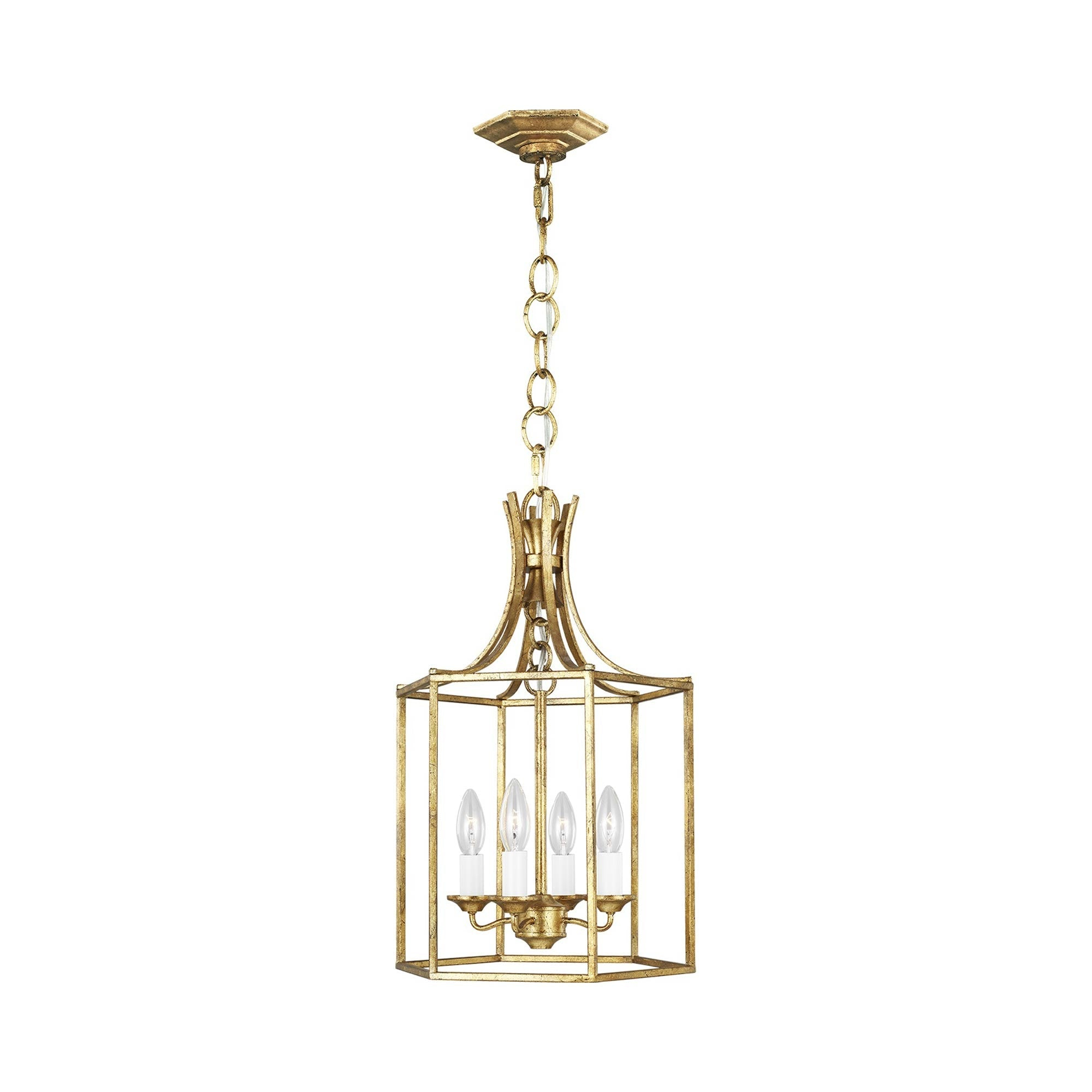 Antique Gild Bronze Drum Lantern Chandelier 27"x17"