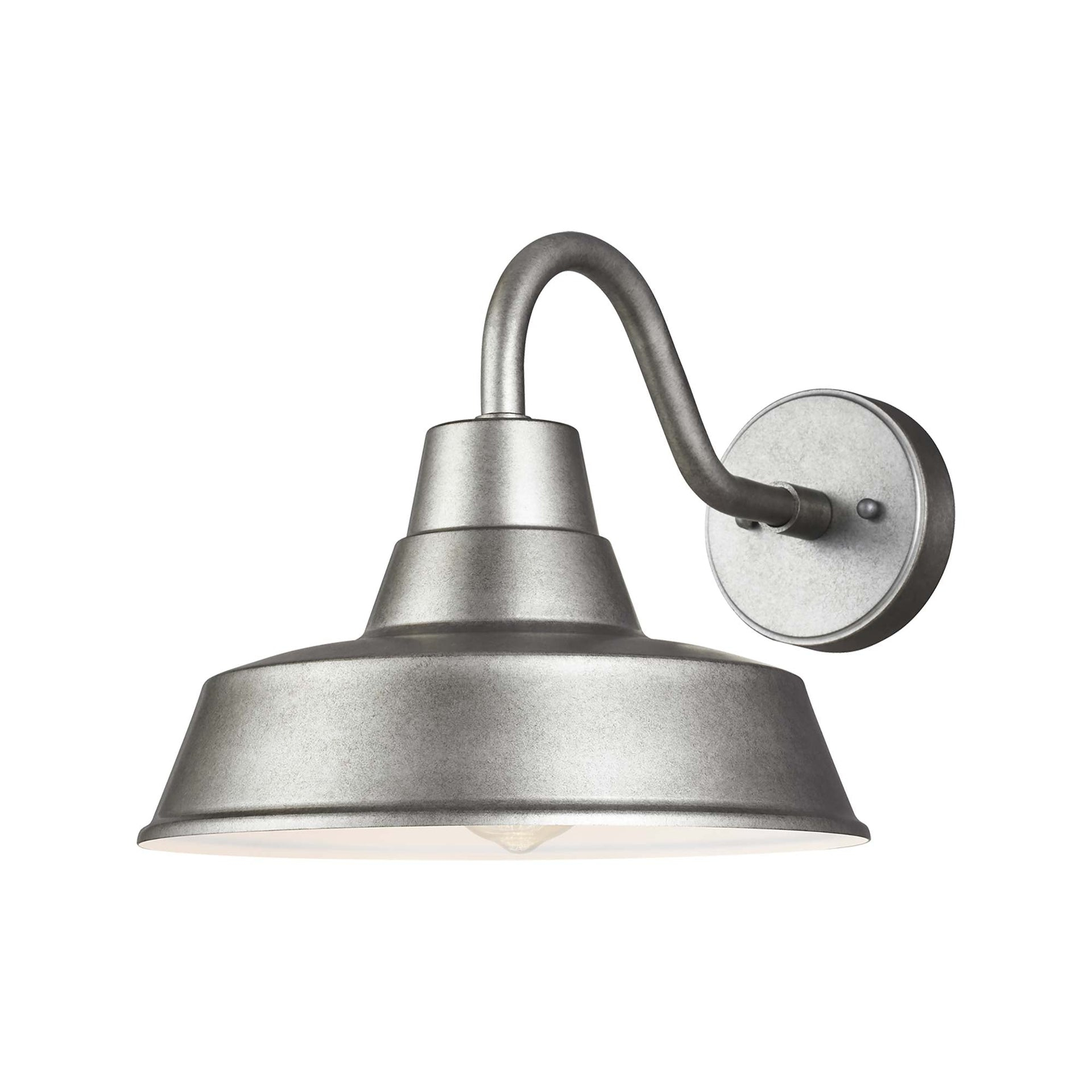 YINCHEN Generation 8637401-57 Transitional One Outdoor Wall Lantern from Seagull-Barn Light Collection, Nickel, Silver Finish, Medium, Weathered Pewter