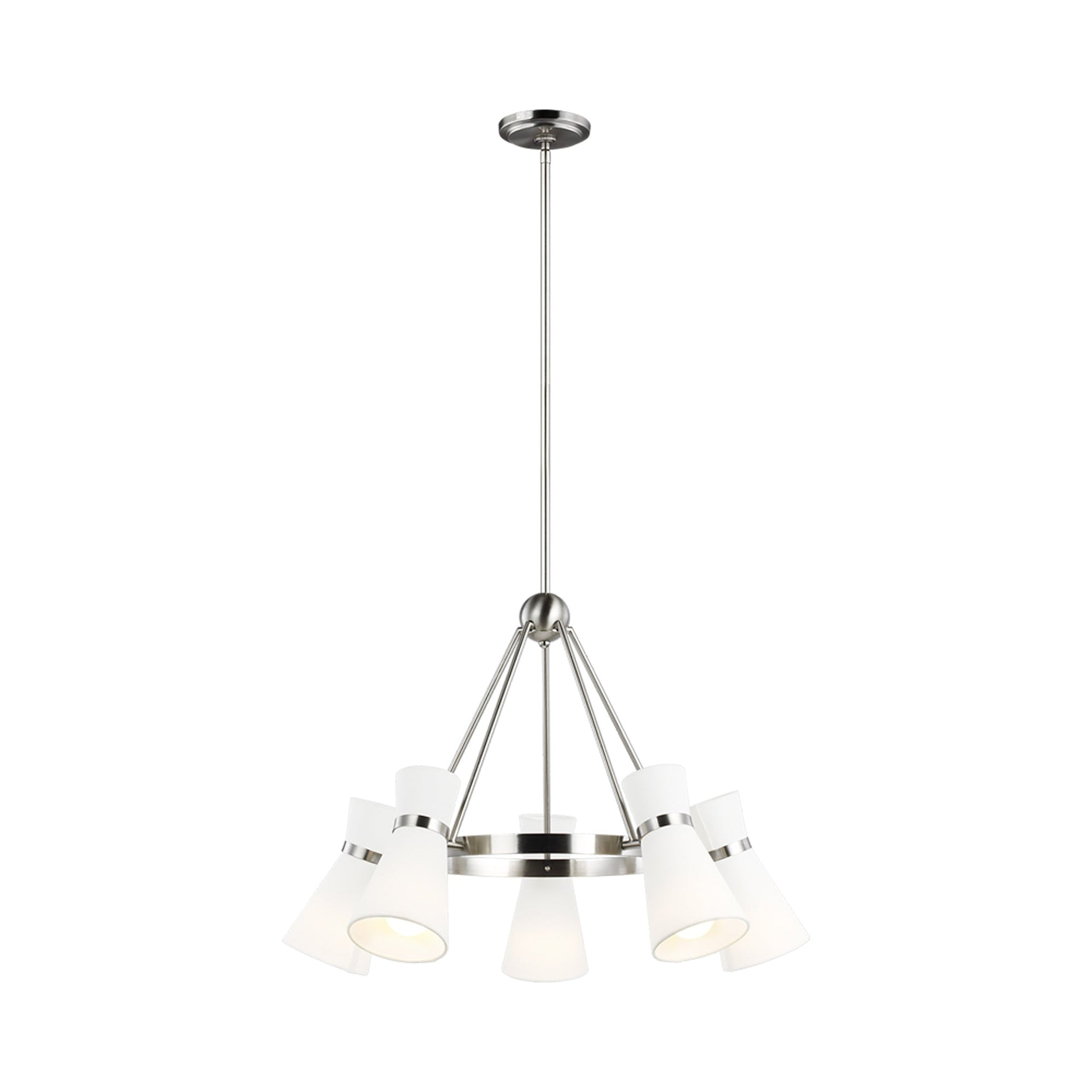 Clark Brushed Nickel Five Light Chandelier