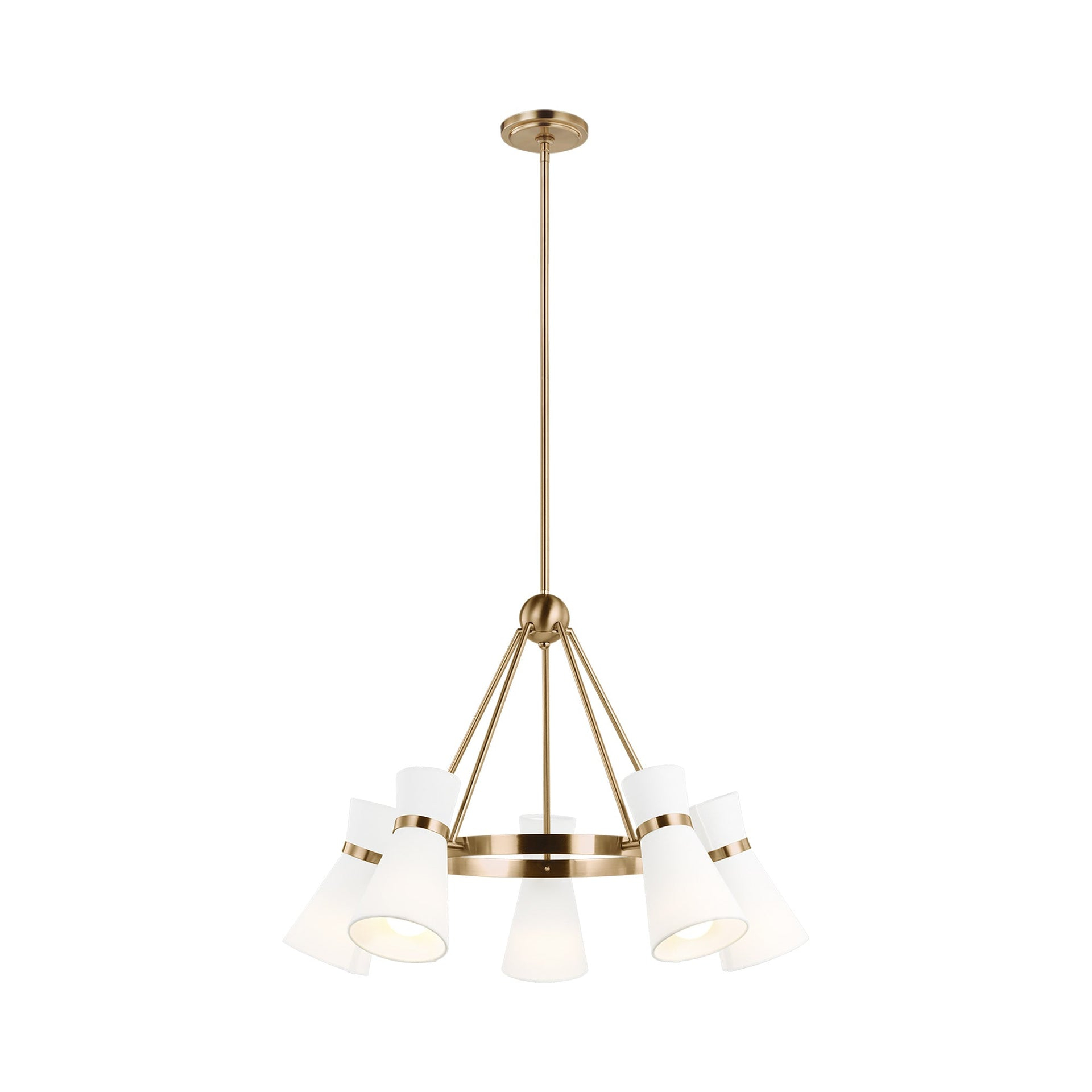 Generation Lighting Clark 5 -Light Satin Brass Transitional For Use in Dining Rooms, Foyers, Living Rooms Chandelier