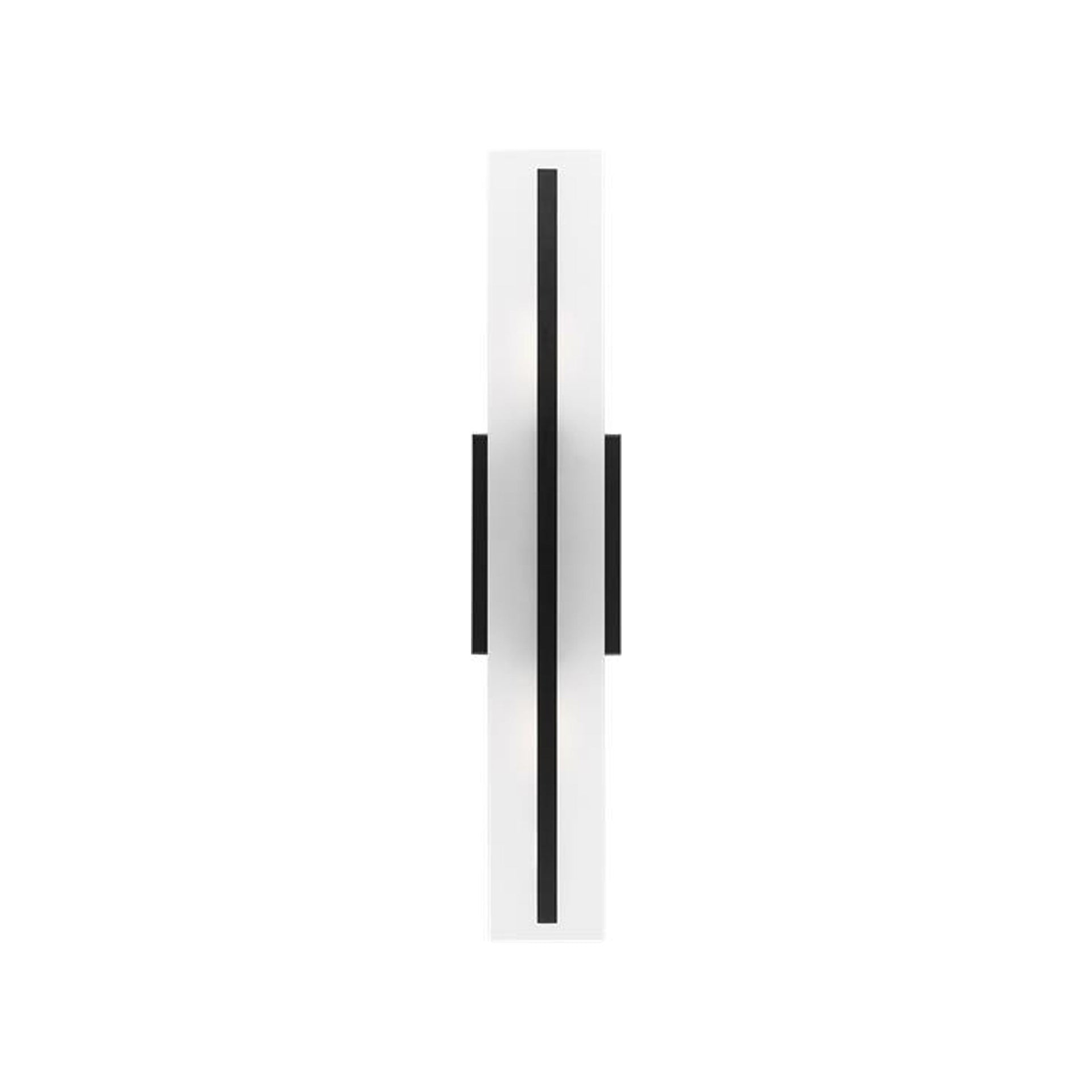 Midnight Black Steel 24" Bath Vanity Light with Satin Etched Glass Shades
