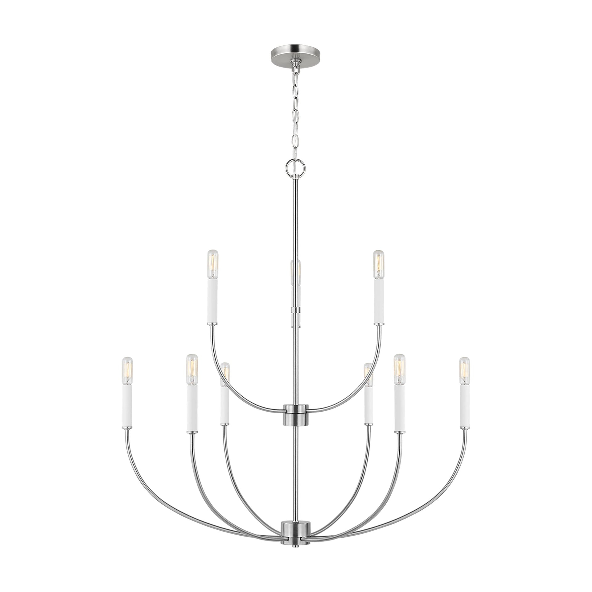 Greenwich Modern 9-Light Brushed Nickel Incandescent Chandelier