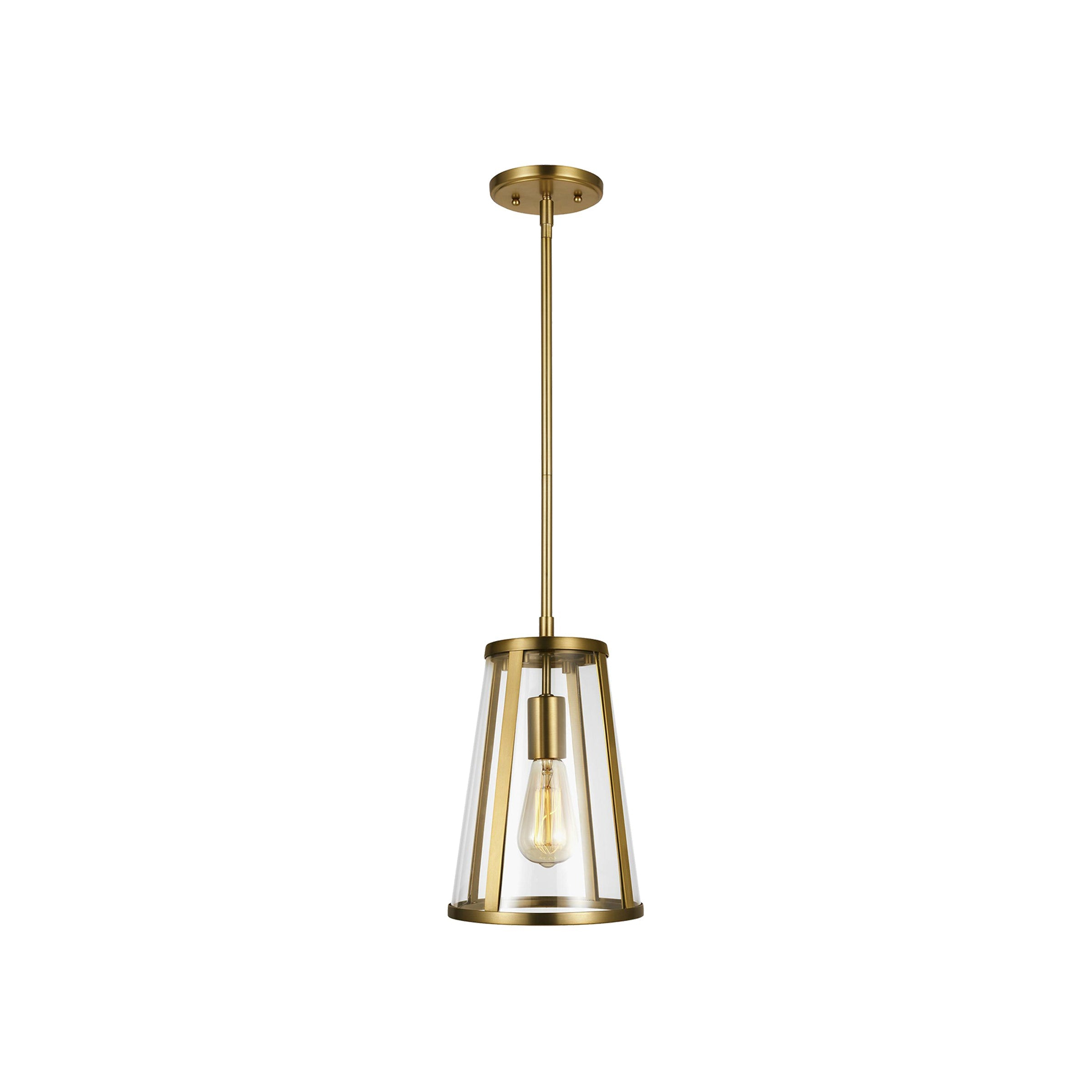Generation Lighting Harrow 1 -Light Oil Rubbed Bronze Modern/contemporary Clear glass Dome Mini Hanging Pendant light