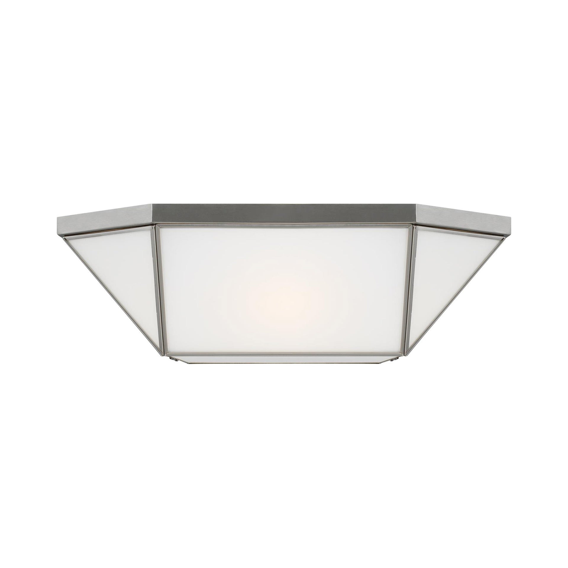 Morrison 20'' Brushed Nickel Indoor/Outdoor Flush Mount with Glass Shade