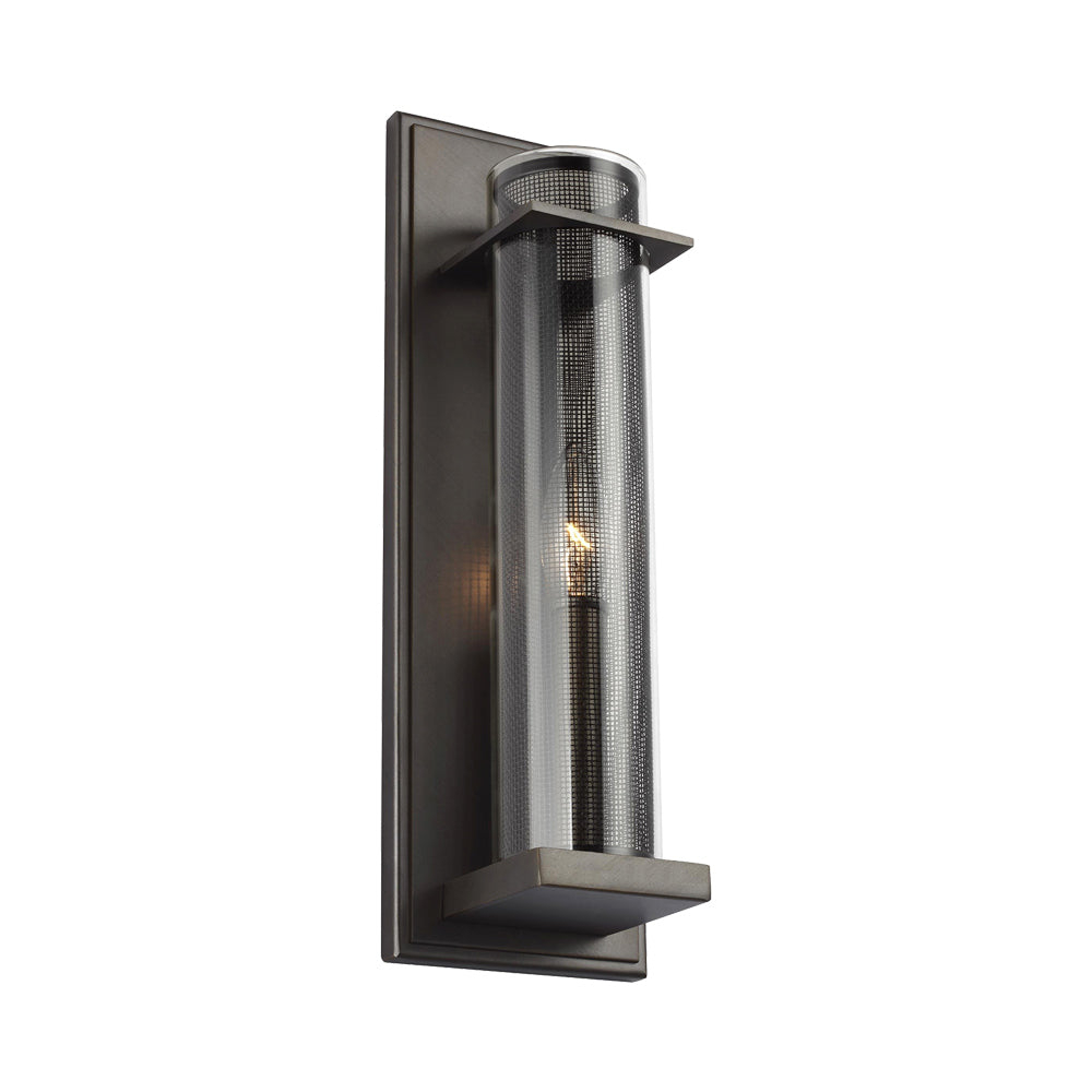 Polished Nickel Cylinder Dimmable Wall Sconce with Clear Glass Shade