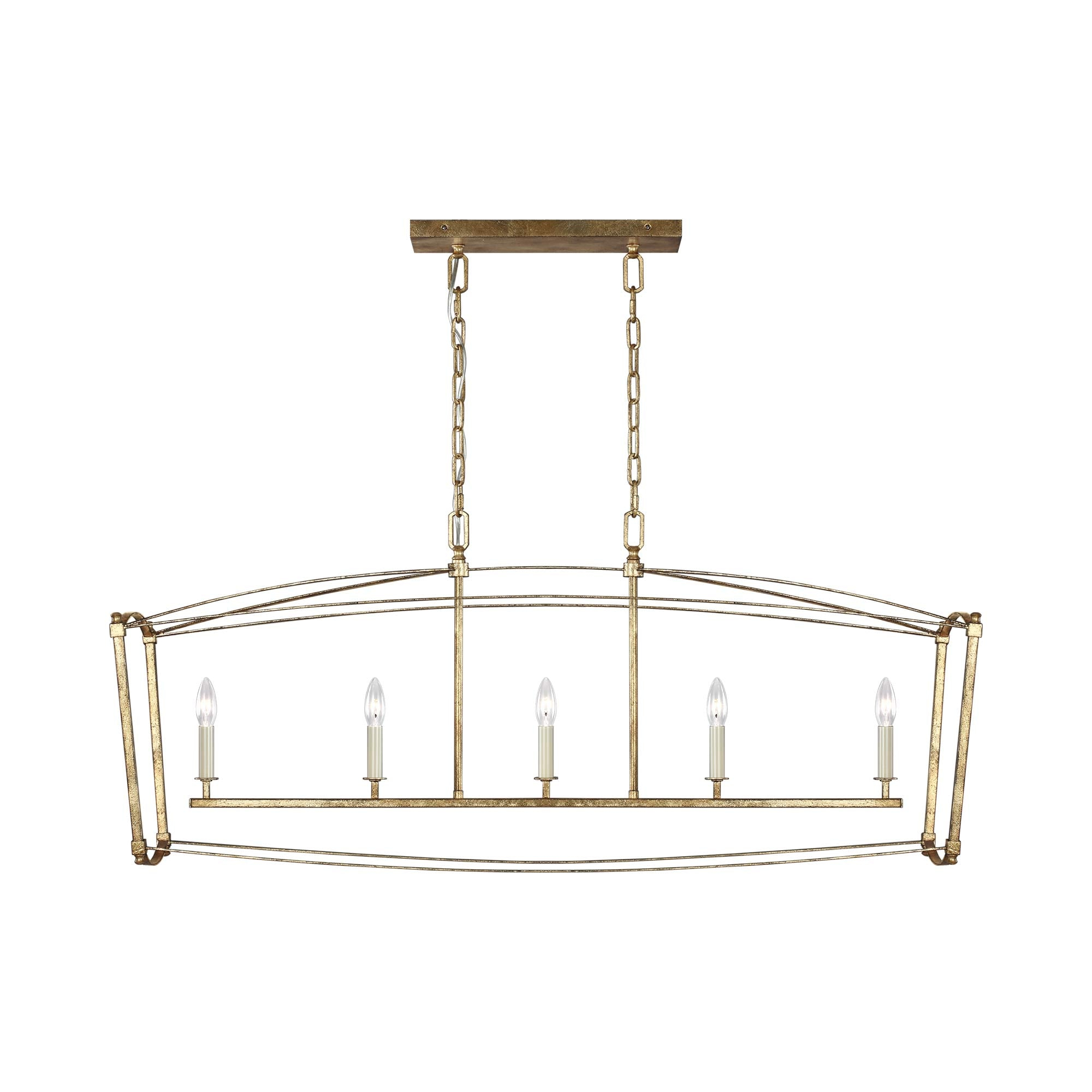 Thayer Antique Gild 5-Light Linear Steel Chandelier
