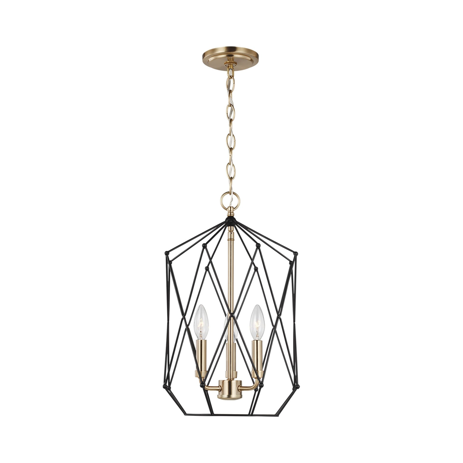 Zarra Satin Brass 3-Light Pendant with Energy Star Efficiency