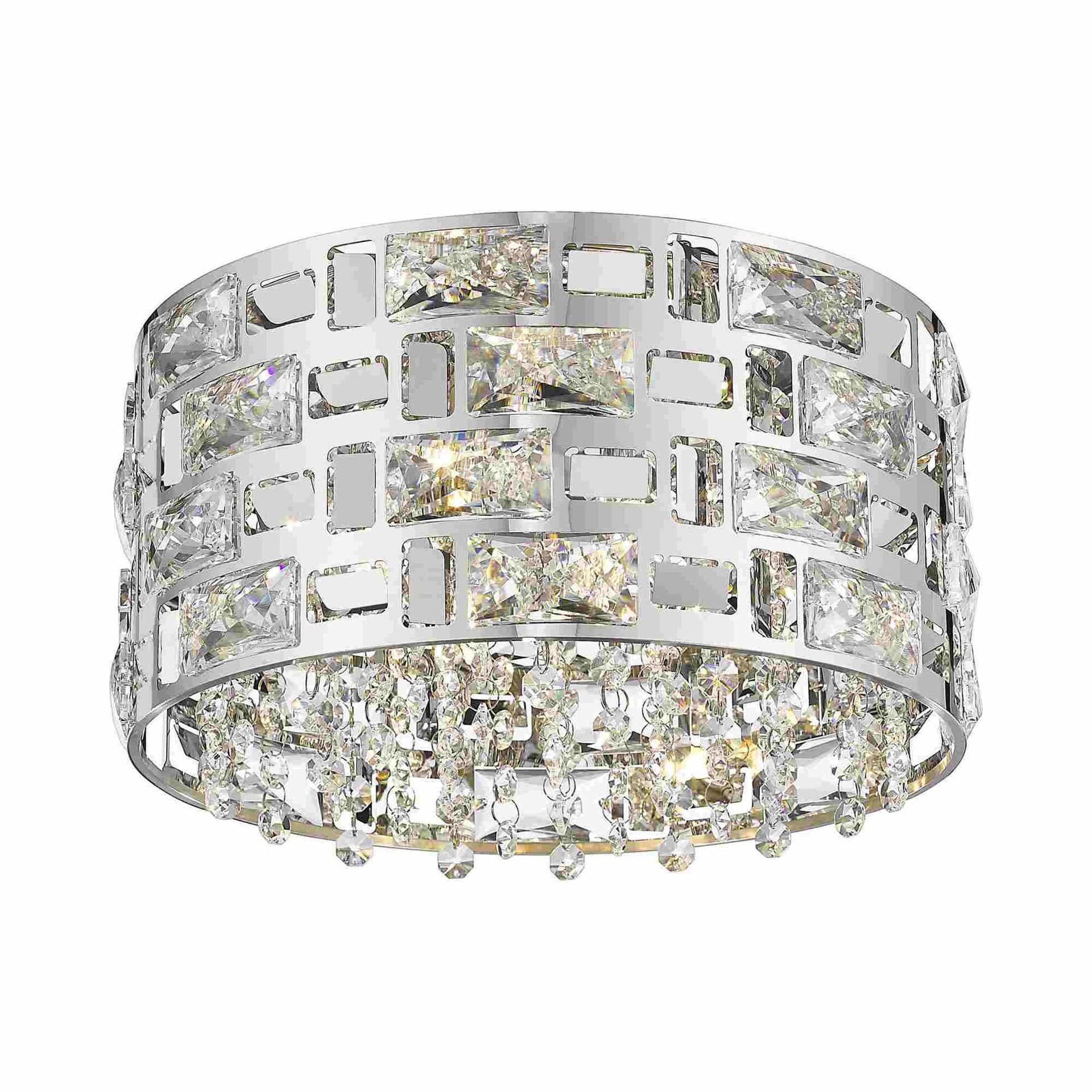 Z Lite 912F12-CH 7 x 12.25 in. Aludra 4 Light Flush Mount, Chrome