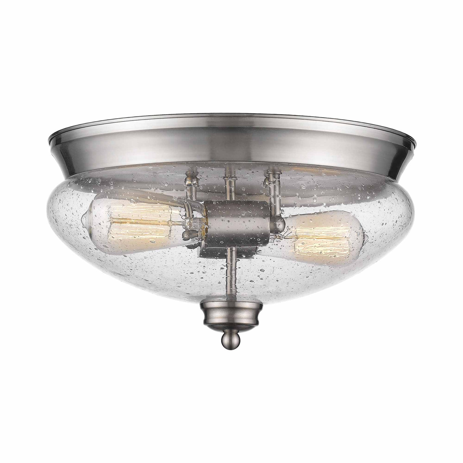 Z-Lite 722F2 Amon 2 Light 13" Wide Flush Mount Ceiling Light - Nickel