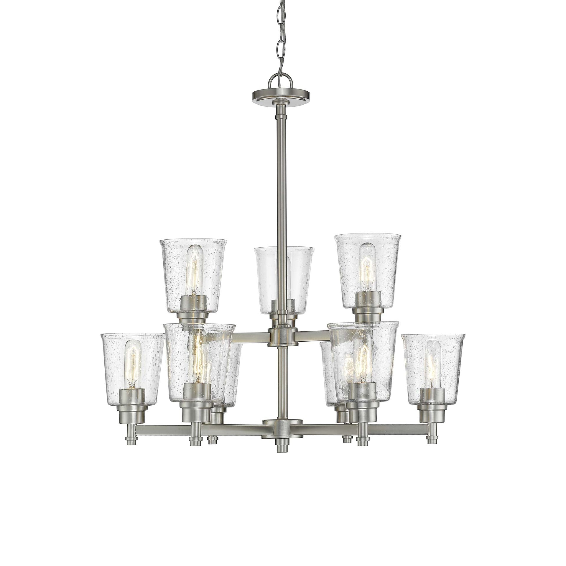 Z-Lite 464-9 Bohin 9 Light 28" Wide Chandelier - Nickel