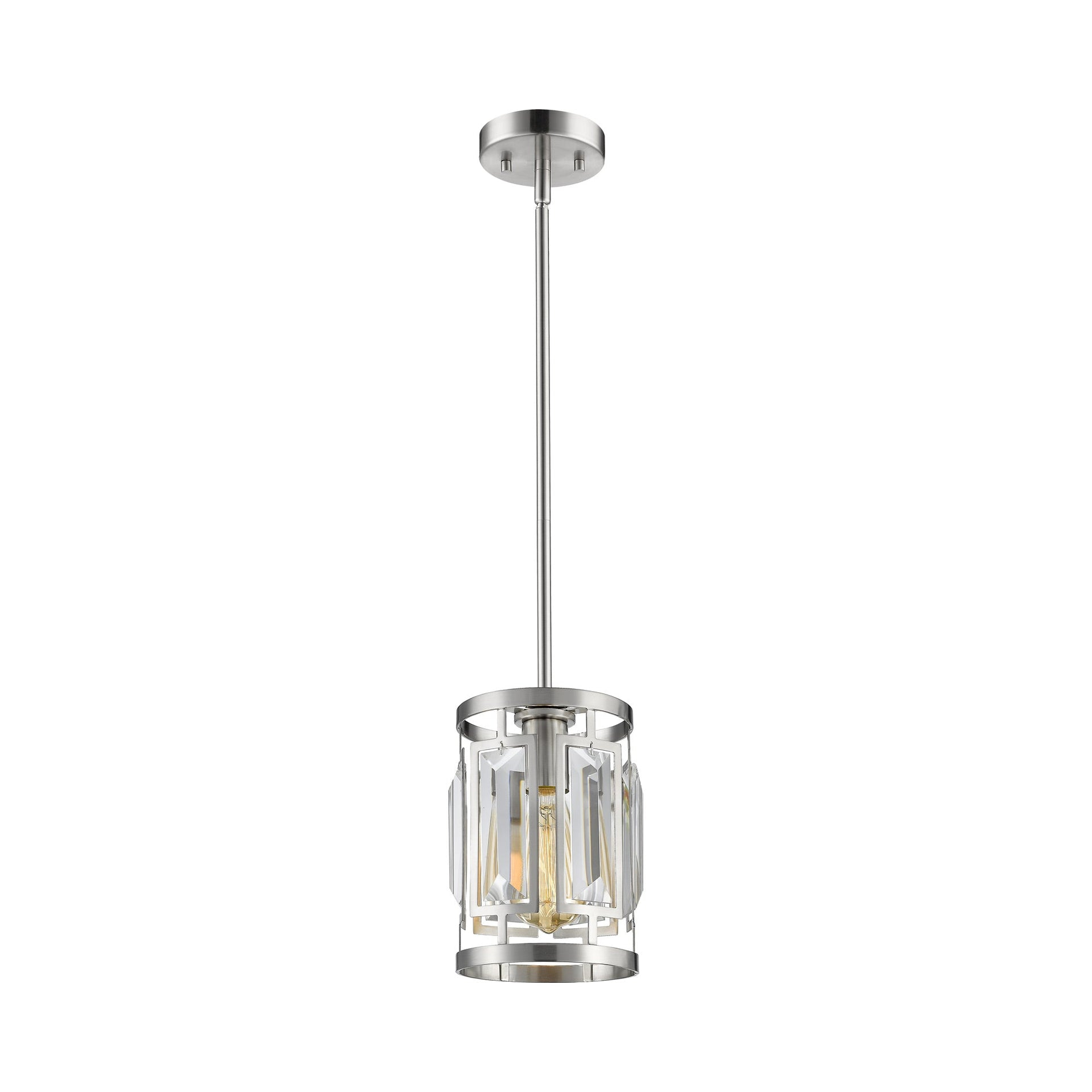 Z-Lite 6007MP-BN 7 in. Mersesse 1 Light Brushed Nickel Mini Pendant Ceiling Light
