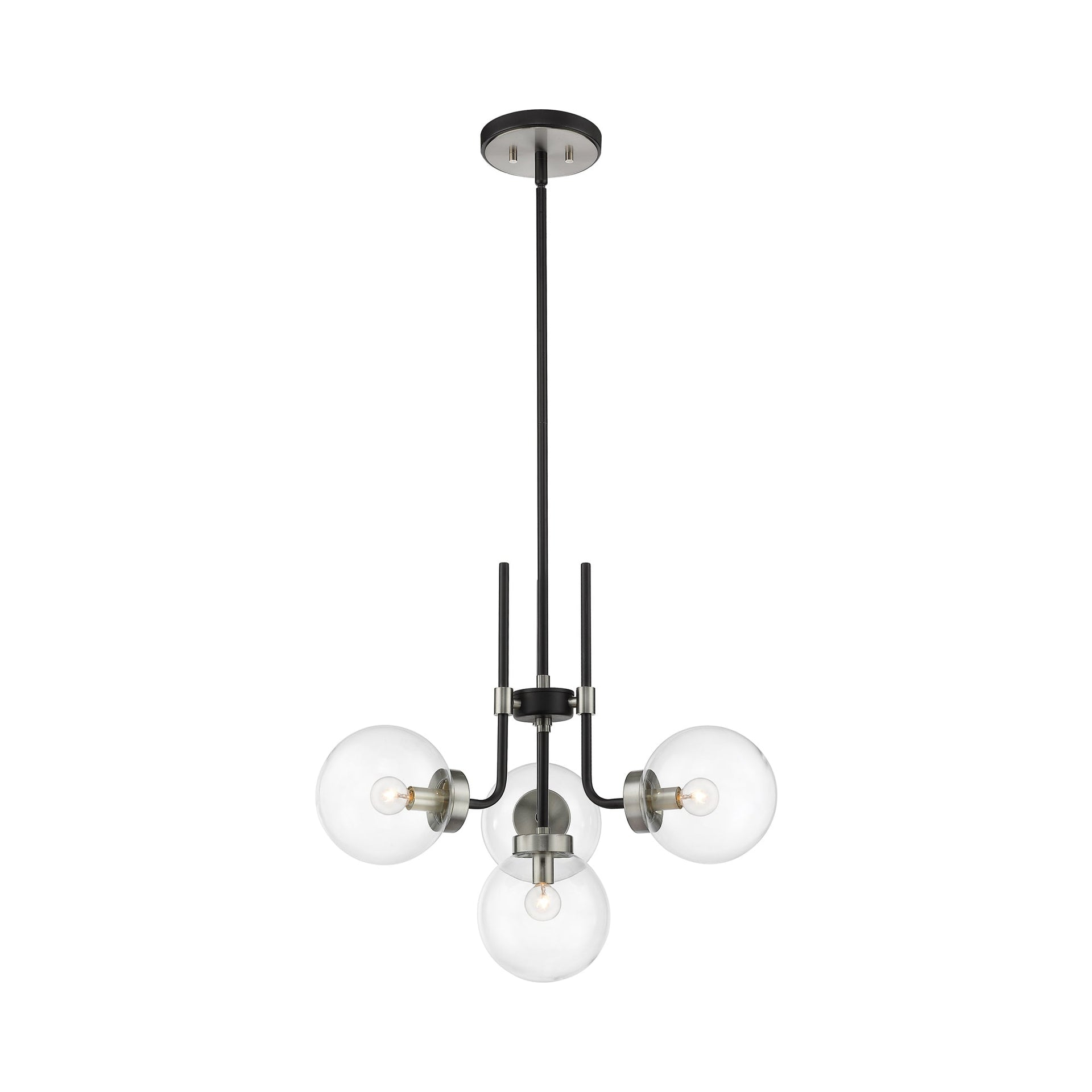 Z-Lite Parsons 4 - Light Chandelier in  Matte Black/Brushed Nickel