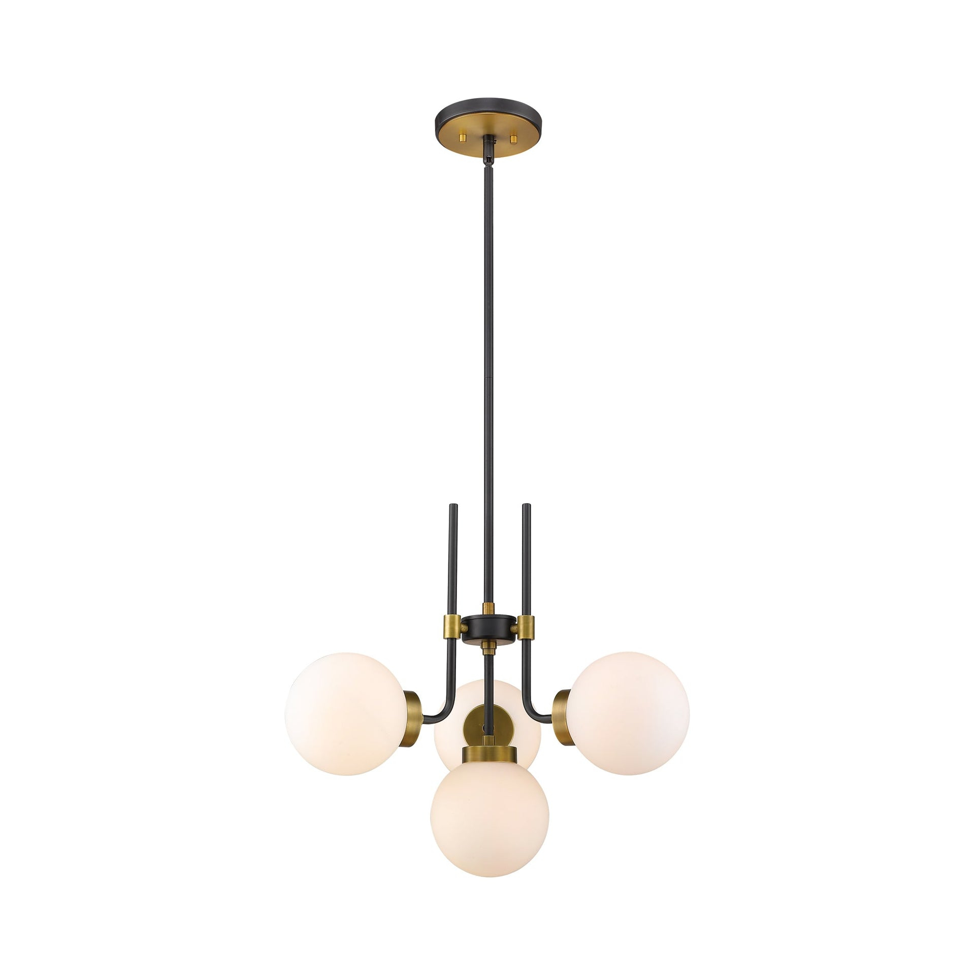 Z-Lite Parsons 4 - Light Chandelier in  Matte Black/Olde Brass
