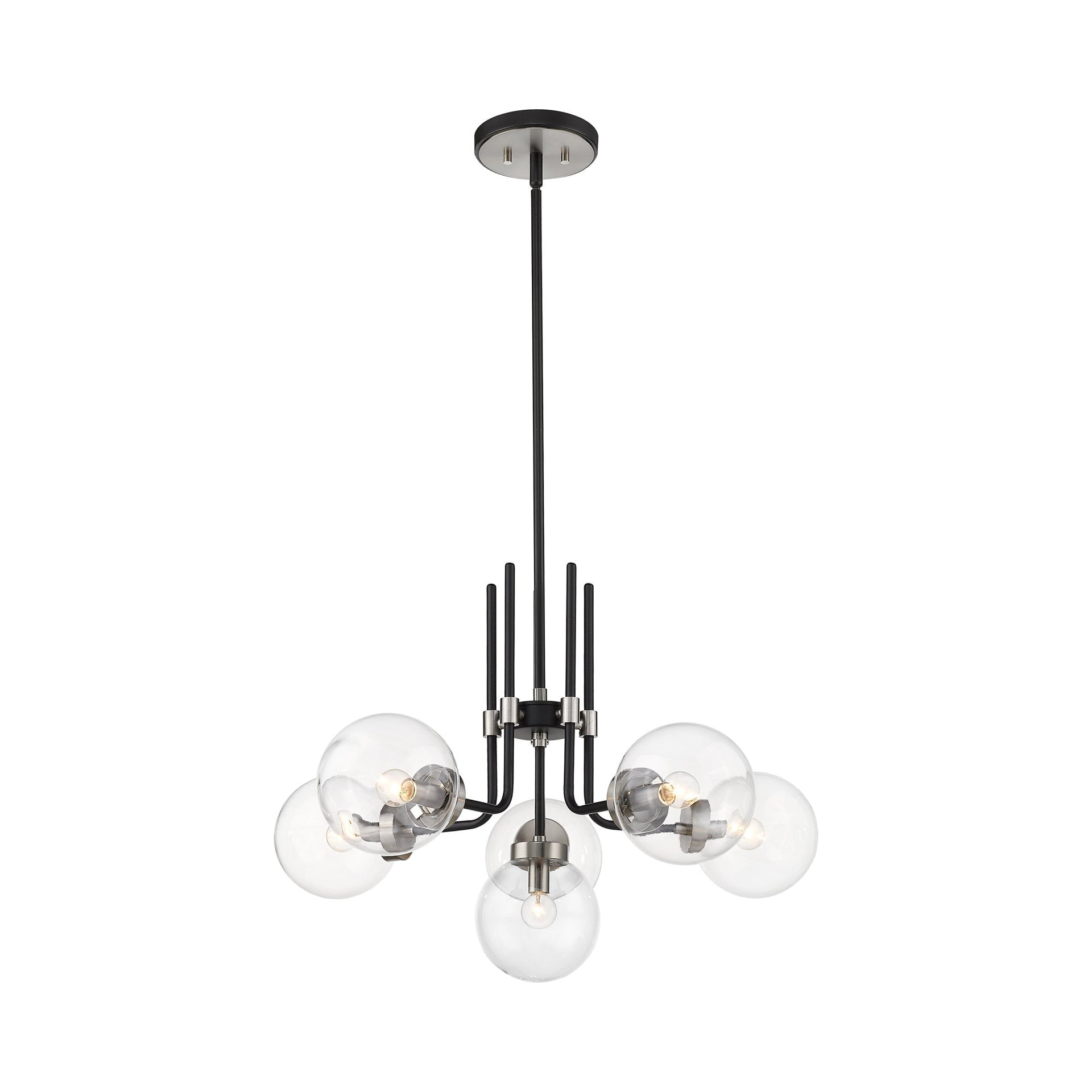 Z-Lite Parsons 6 - Light Chandelier in  Matte Black/Brushed Nickel