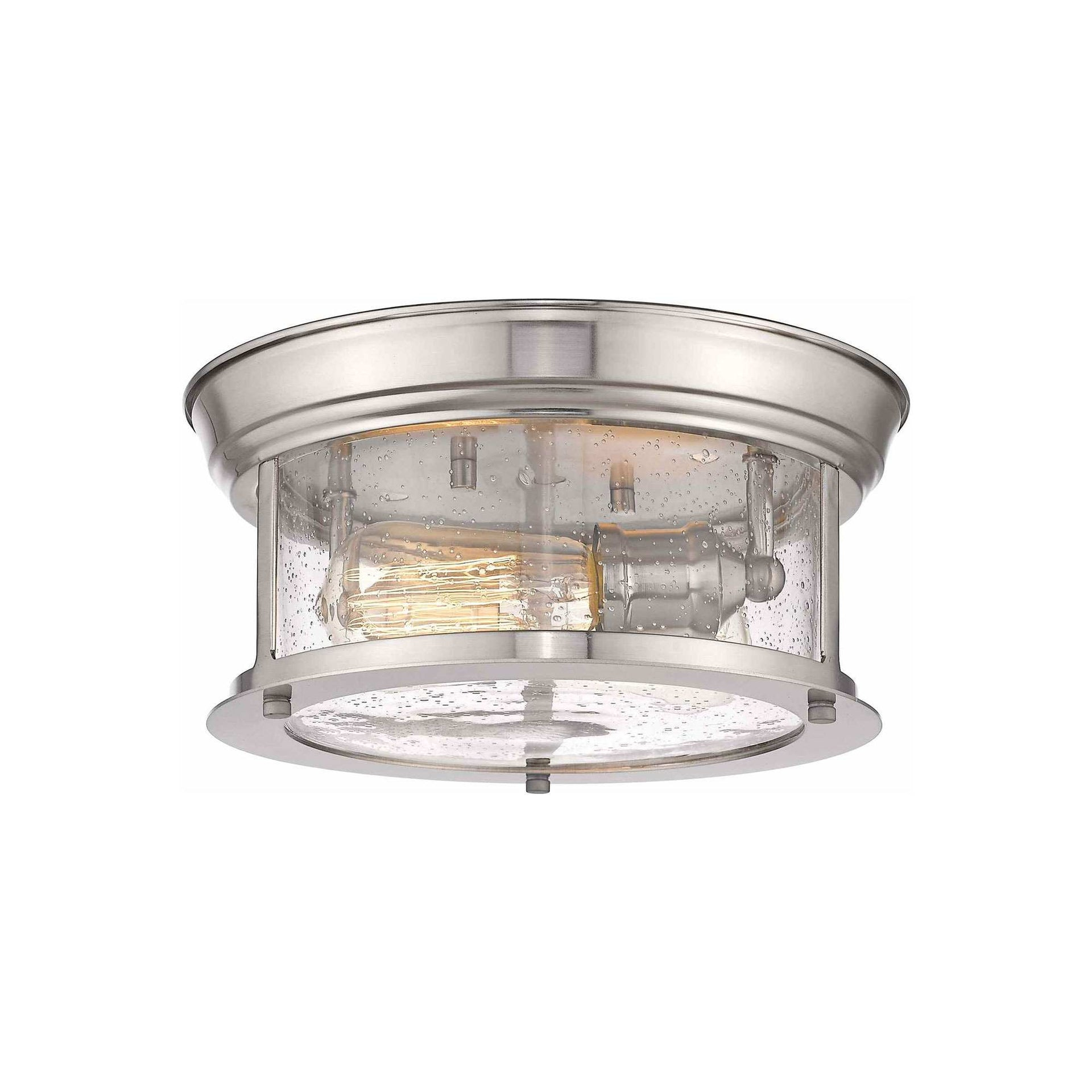 Sonna 11" Brushed Nickel Flush Mount Light with Clear Glass Shade