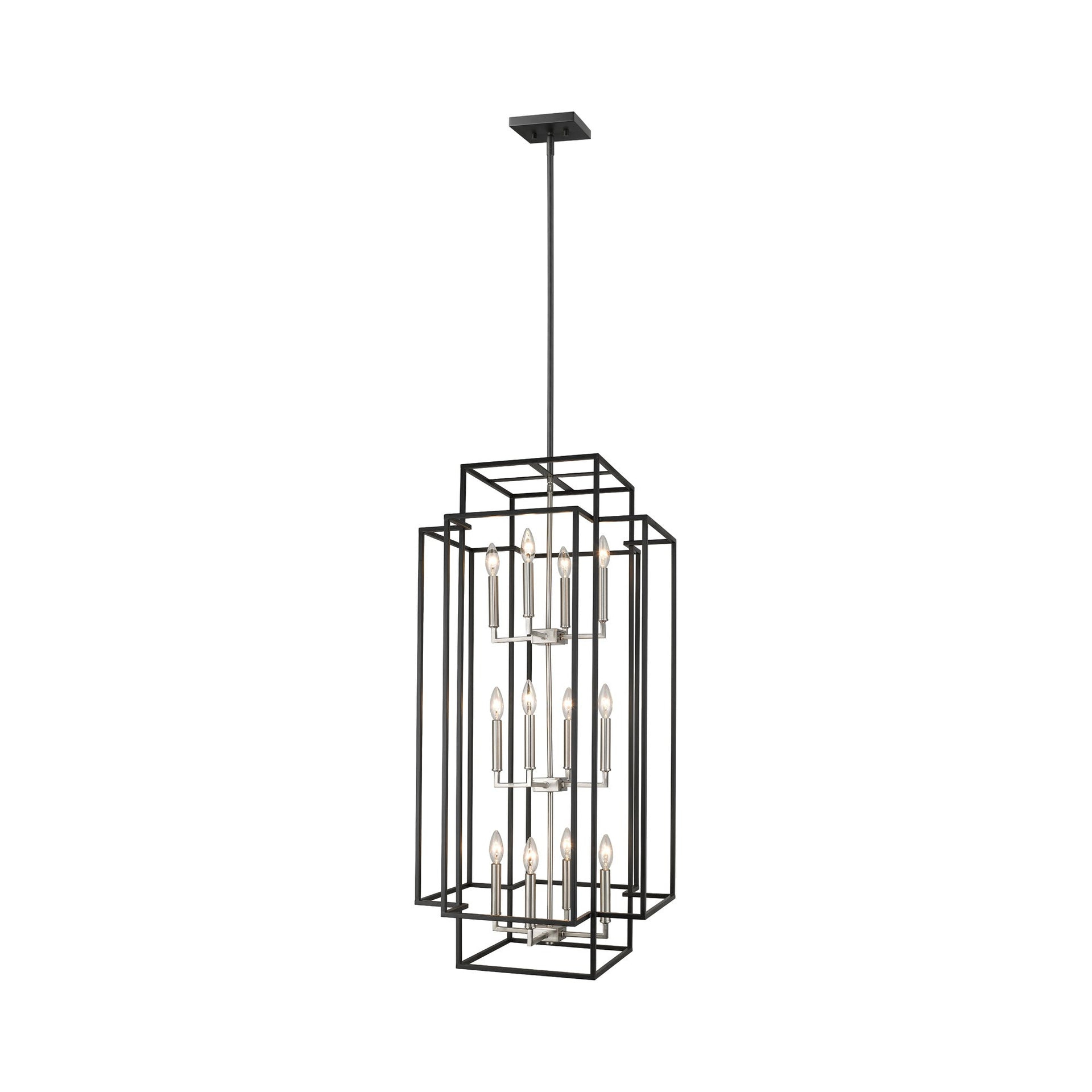 Z Lite 454-42BK-BN 42 x 20 in. 12 Light Pendant, Black & Brushed Nickel