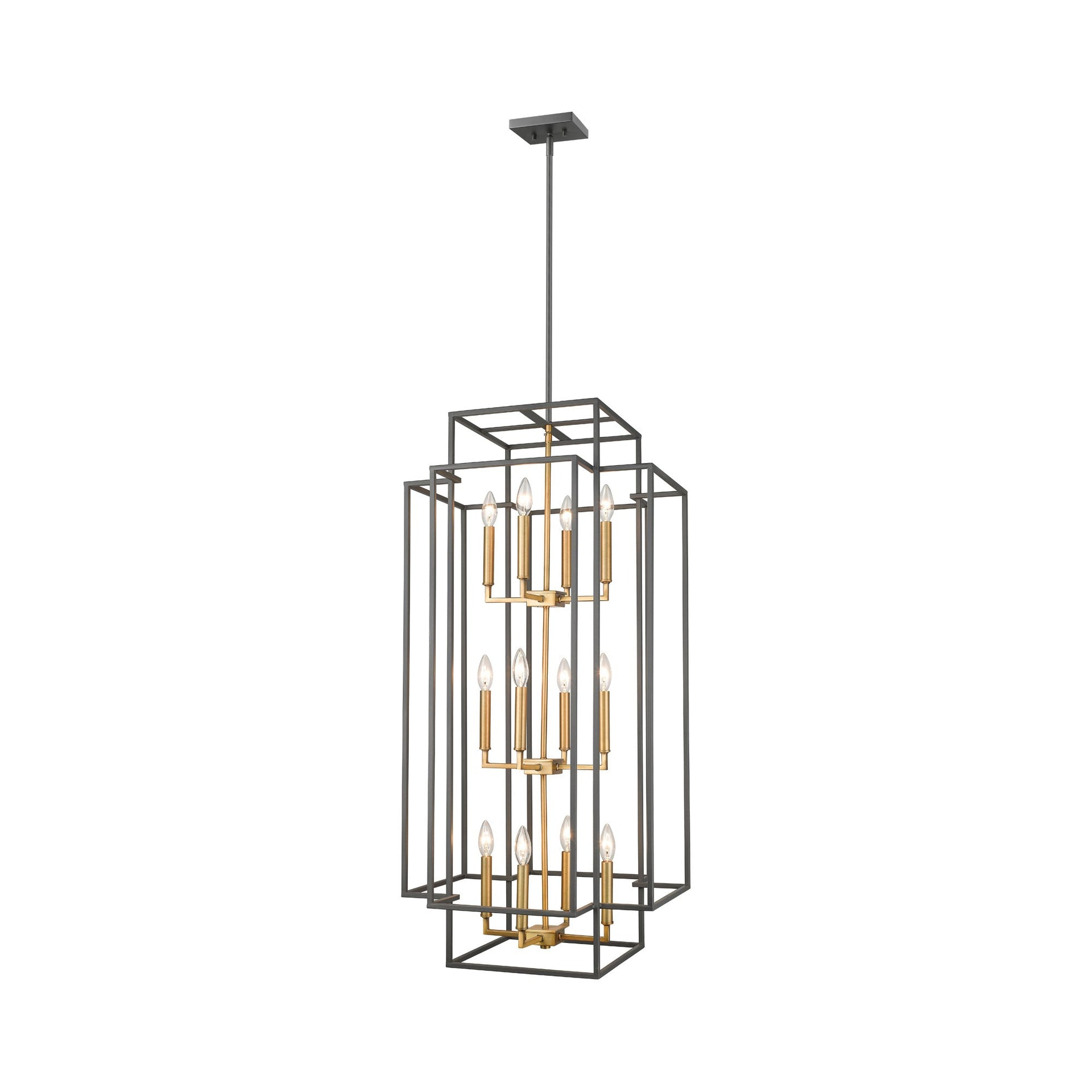 Titania 42" Brass and Bronze 12-Light Chandelier