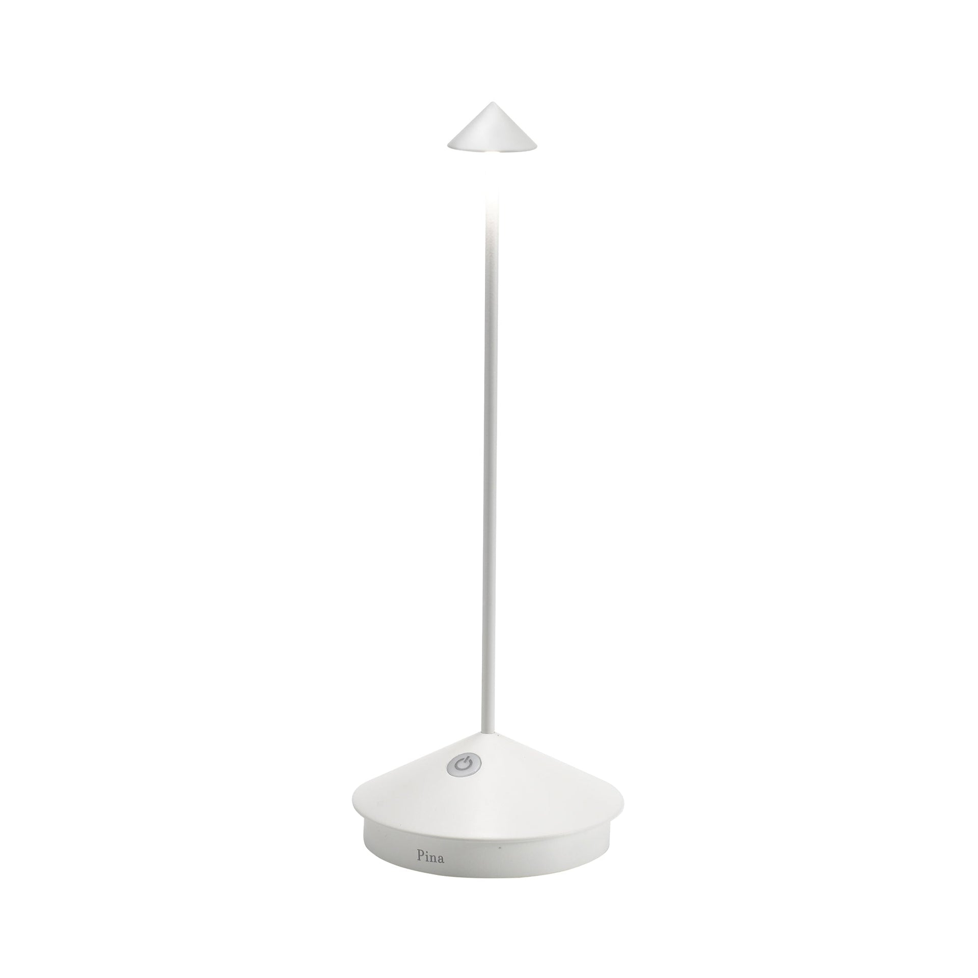 Zafferano Pina 11.4" 1-Light Portable Table Lamp Dimmable White with Polycarbonate Shade