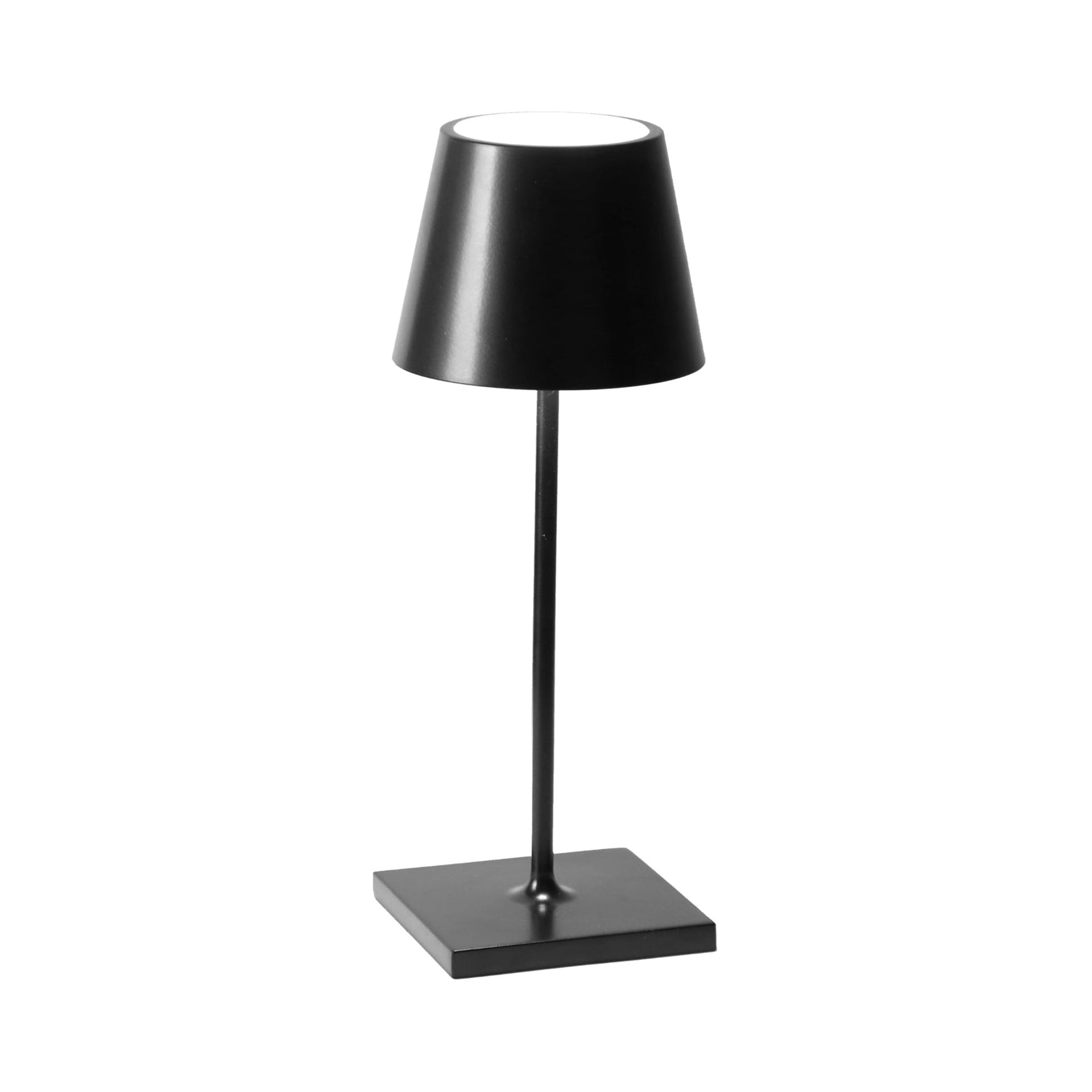 Black Aluminum Cordless Outdoor Touch Table Lamp