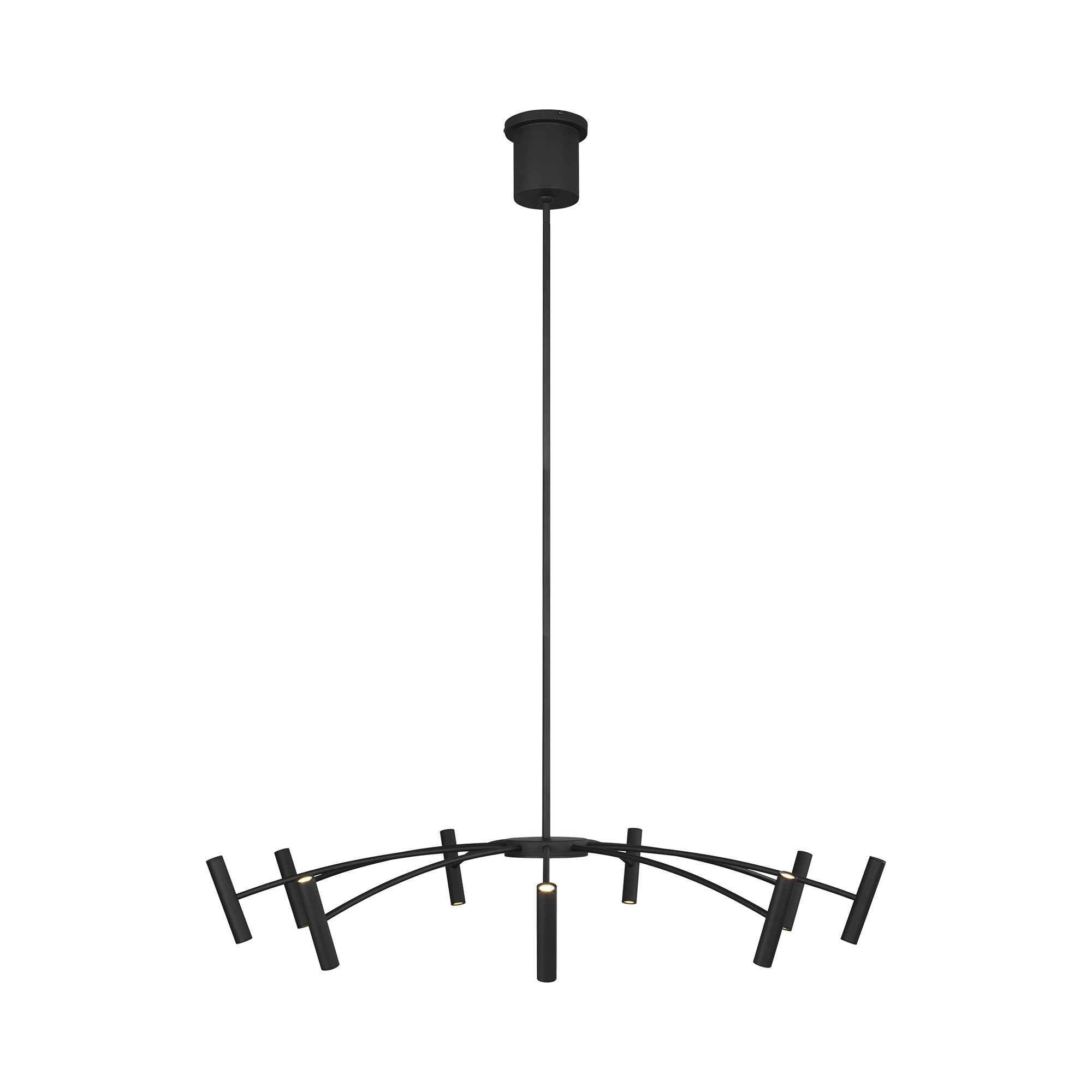 Aerial Matte Black Sputnik LED Chandelier 60.1" with Dimmable Integrated LED