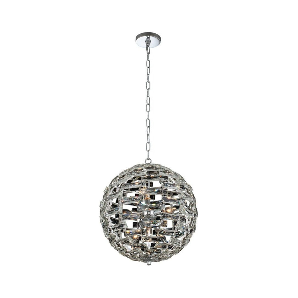 Alta 18" Crystal and Chrome Globe Pendant Light