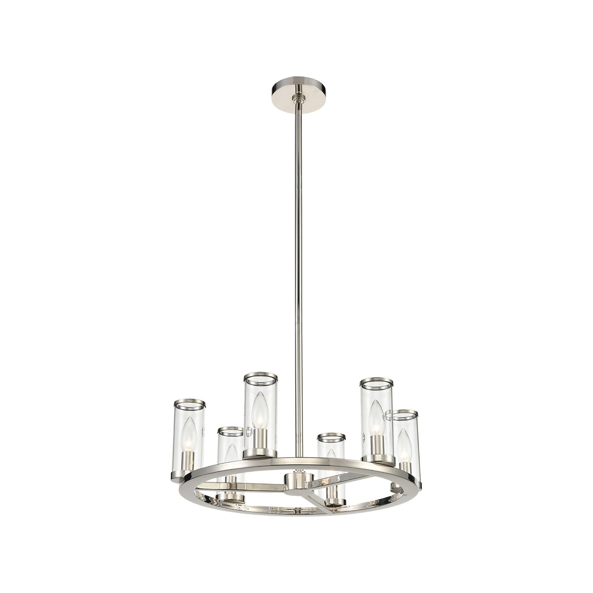 Revolve 6 - Light Dimmable Wagon Wheel Chandelier