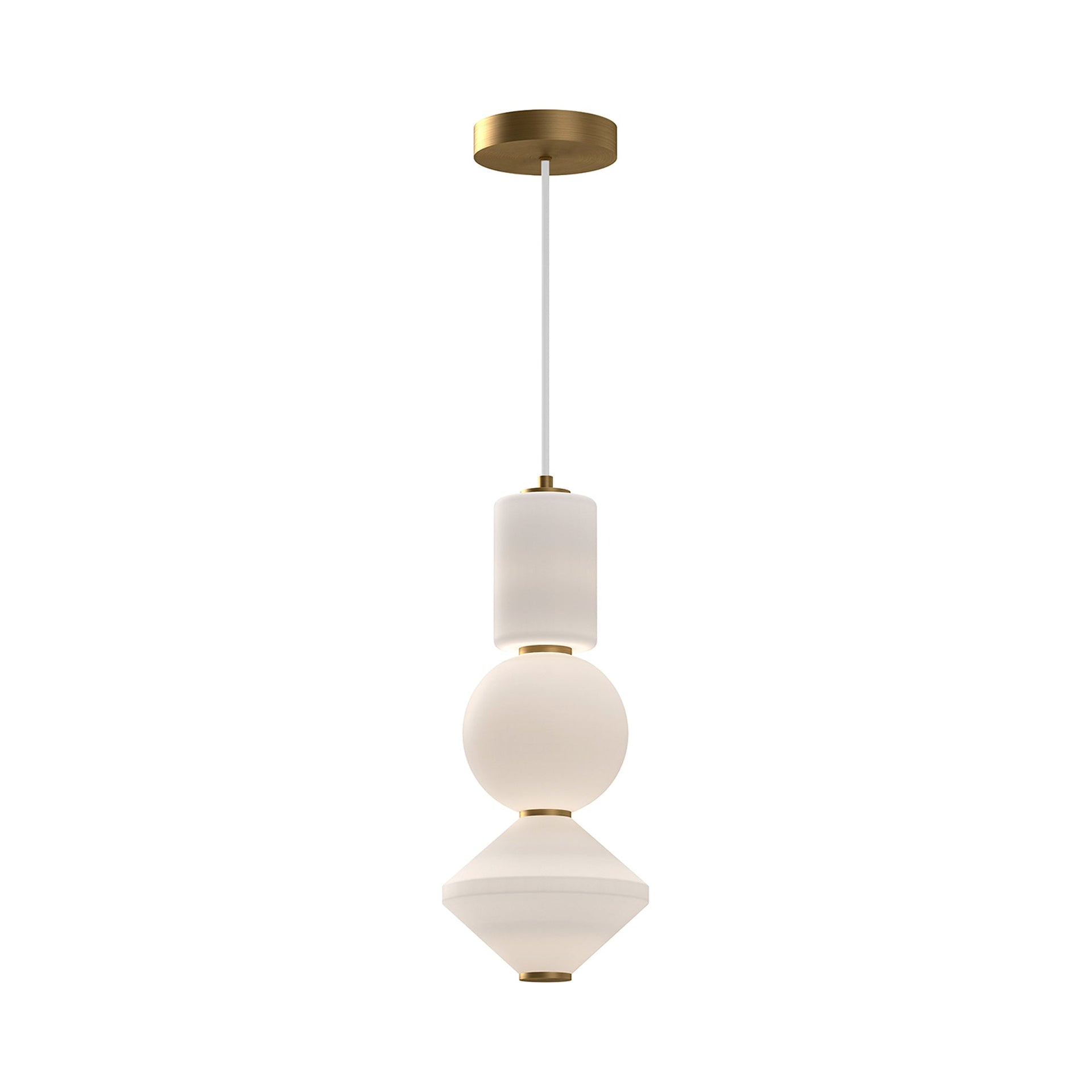 Bijou 19" Gold and Brushed Nickel LED Glass Pendant