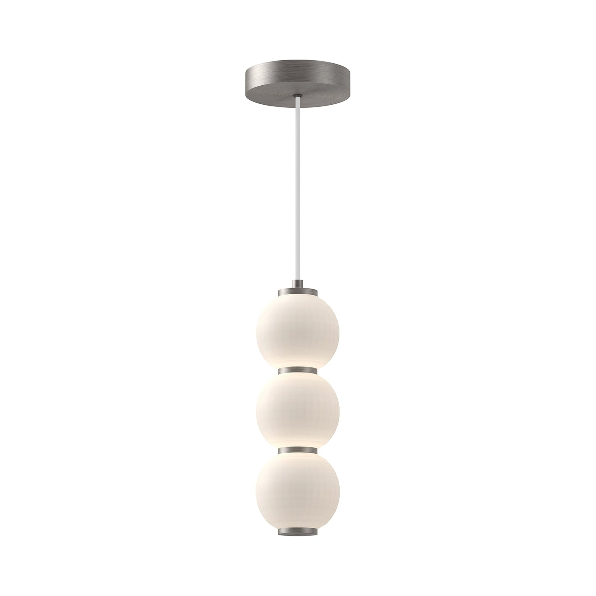Bijou Elegance Brushed Nickel & Glass LED Pendant Light