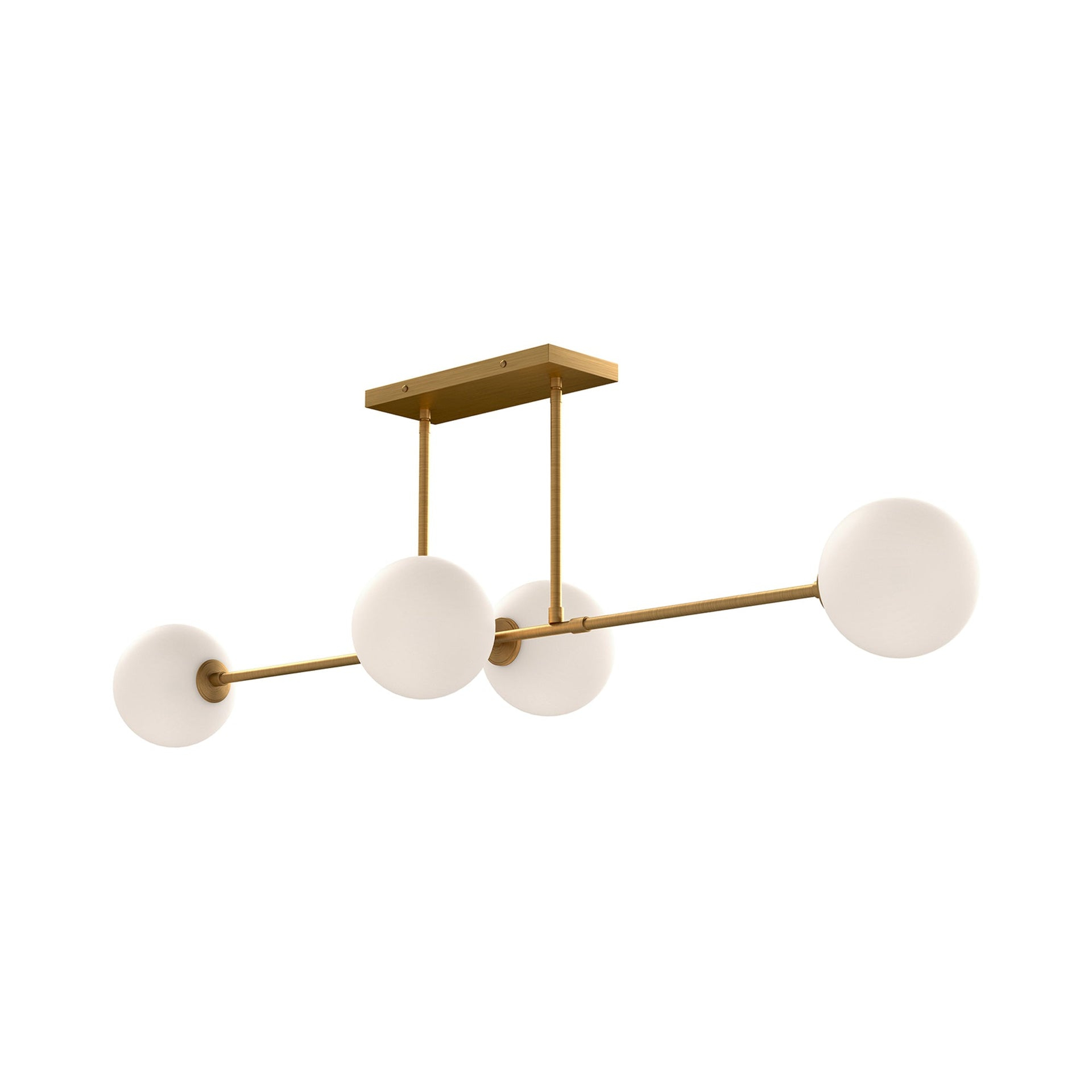 Cassia Mid-Century Modern 48" Matte Black and Aged Gold Island Light