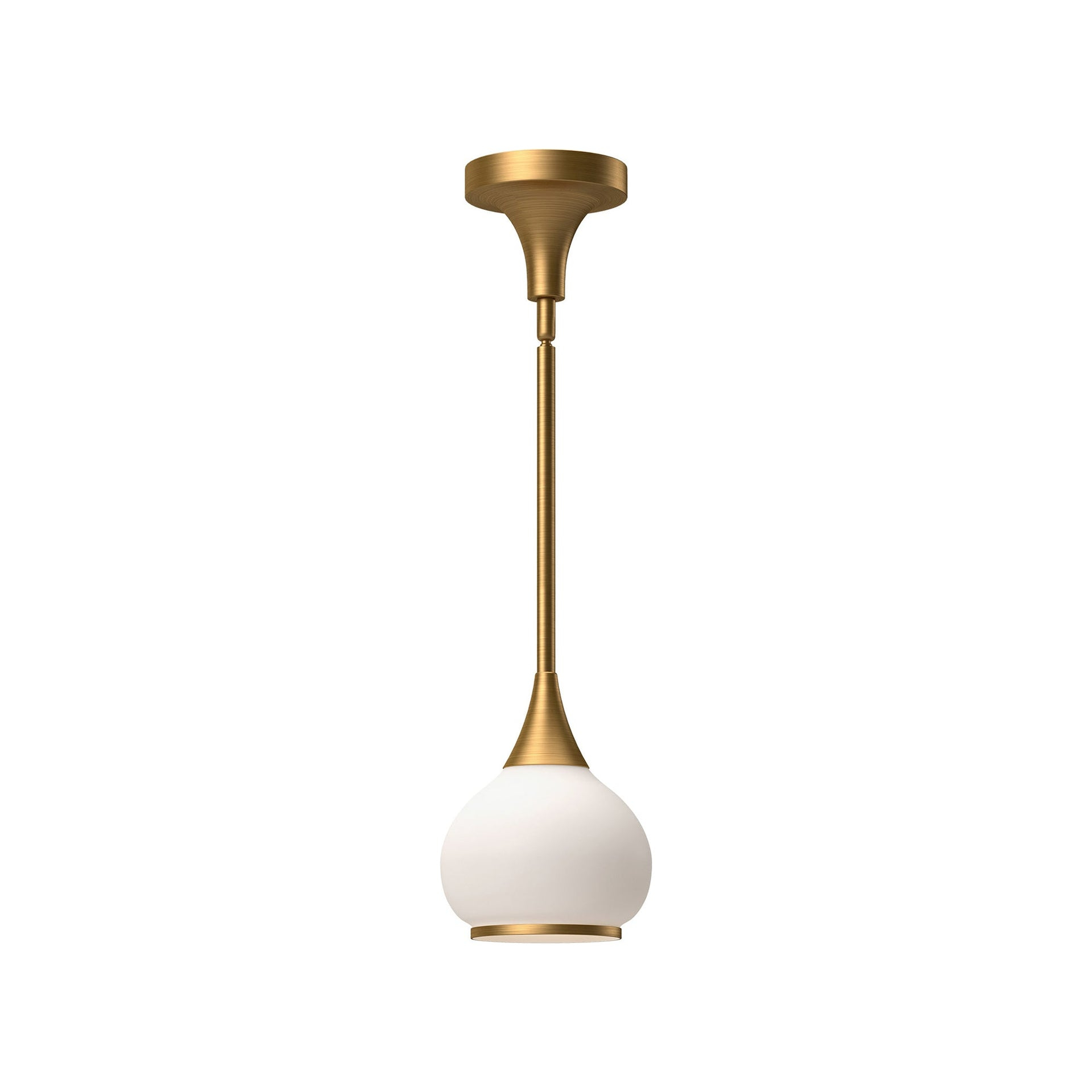 Mini Matte Black and Gold Glass Bowl Pendant Light