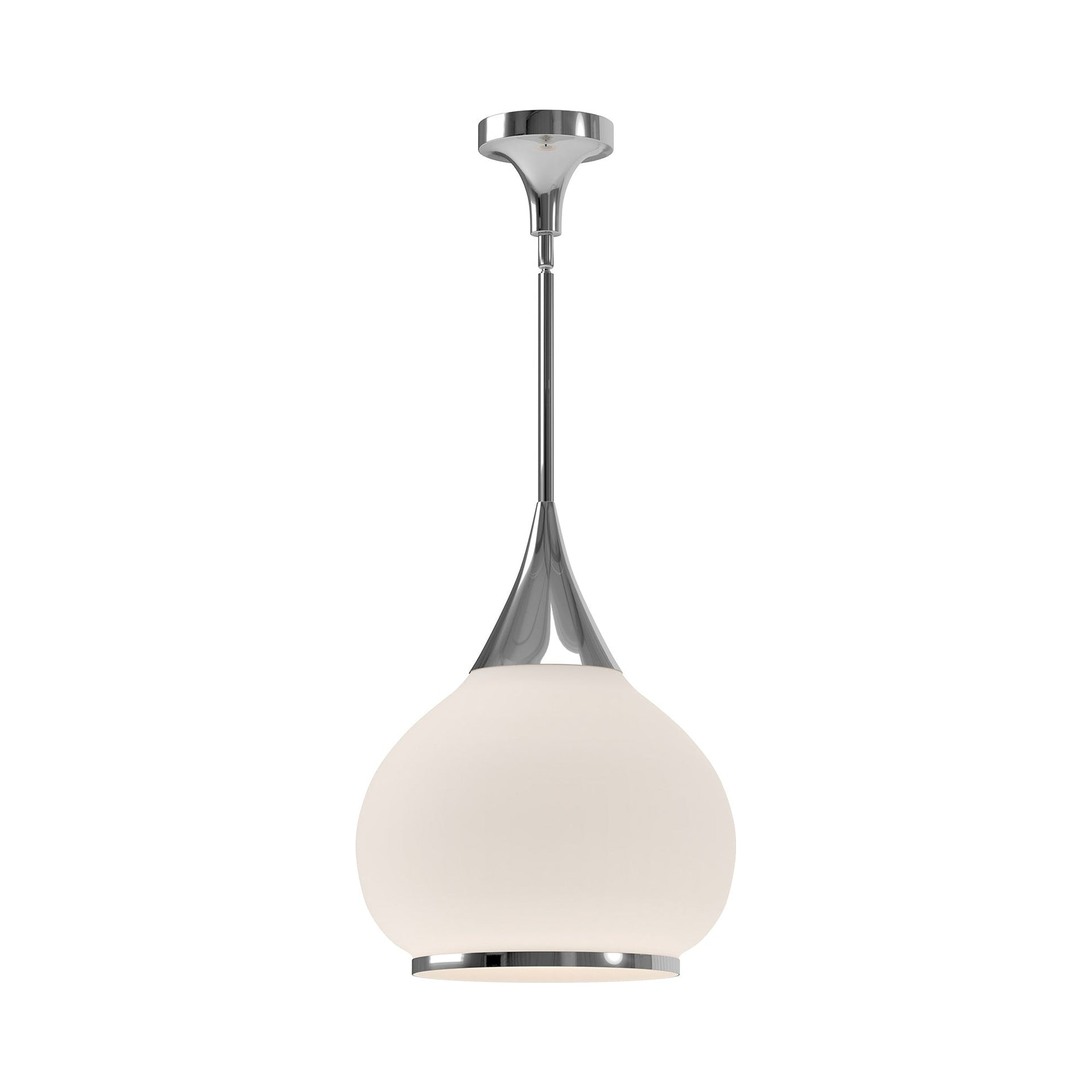 PD524214CHOP-Alora Lighting-Hazel - 1 Light Pendant-17.75 Inches Tall and 14.13 Inches Wide-Chrome Finish-Matte Opal Glass Color
