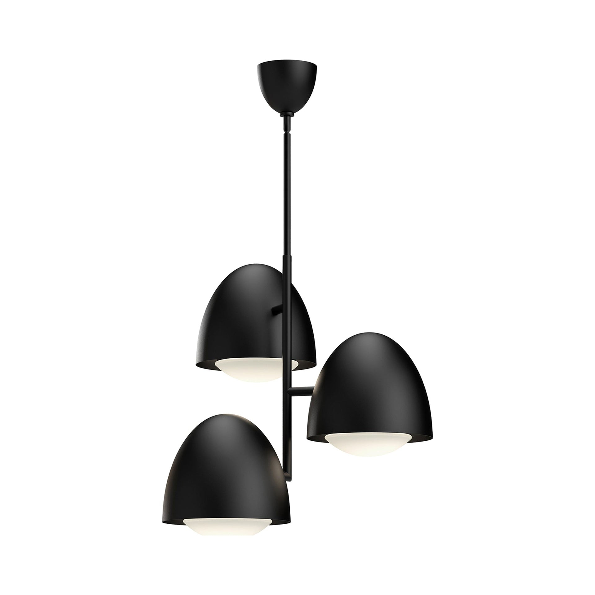 Kenji Matte Black and Opal Glass Chandelier