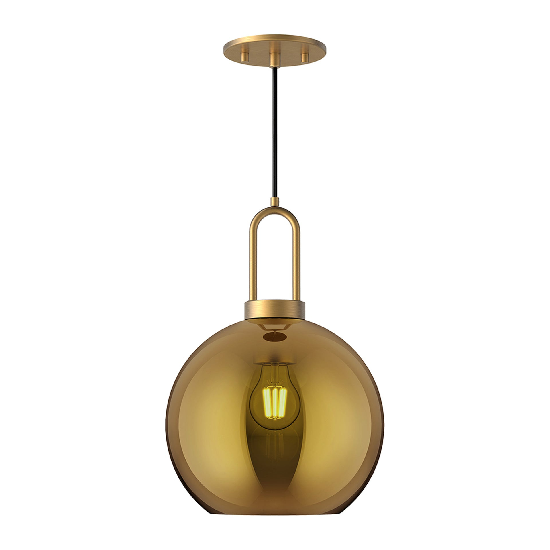 Soji Mini Globe Pendant Light in Aged Gold and Brushed Nickel