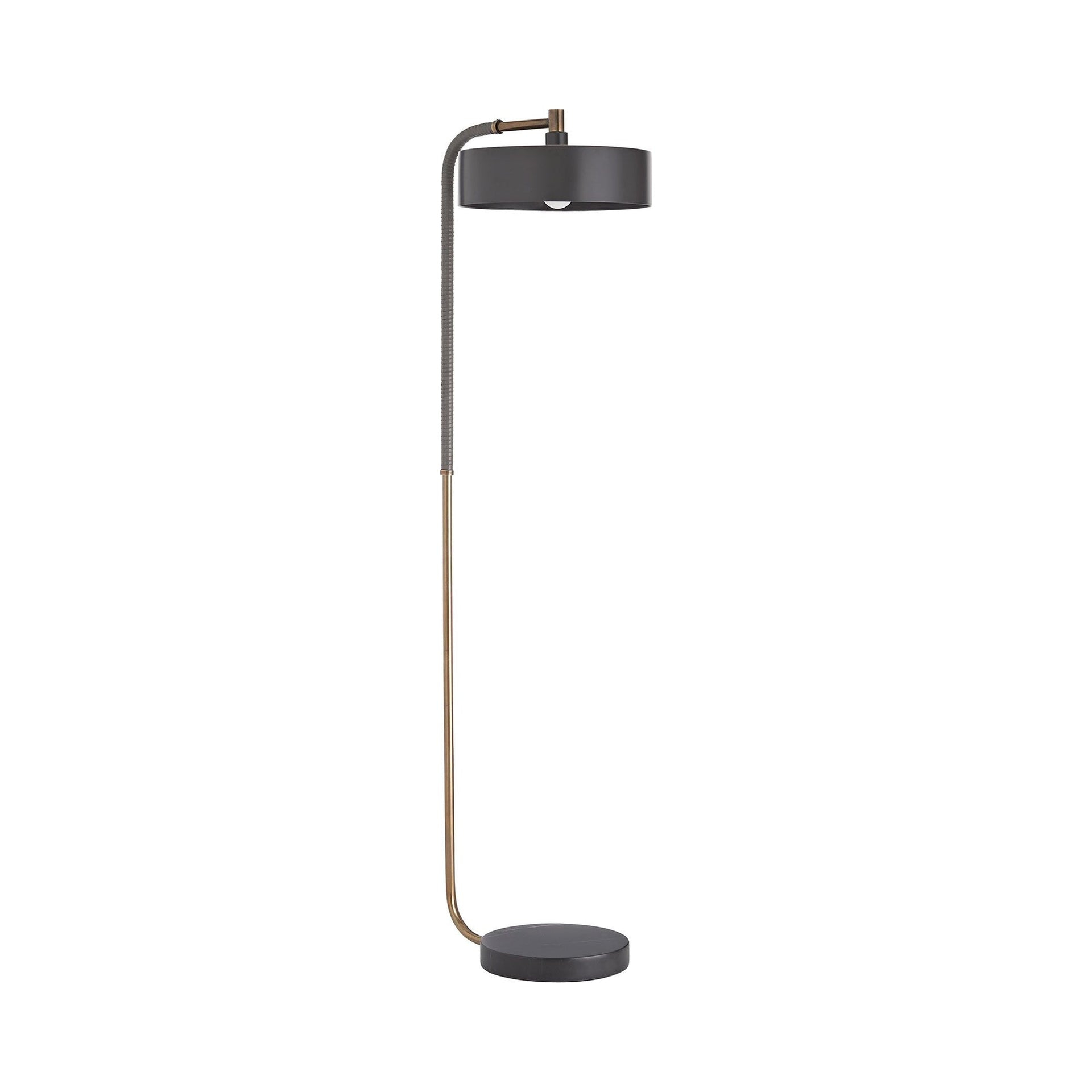 Aaron Adjustable Black and Brass Arched Floor Lamp