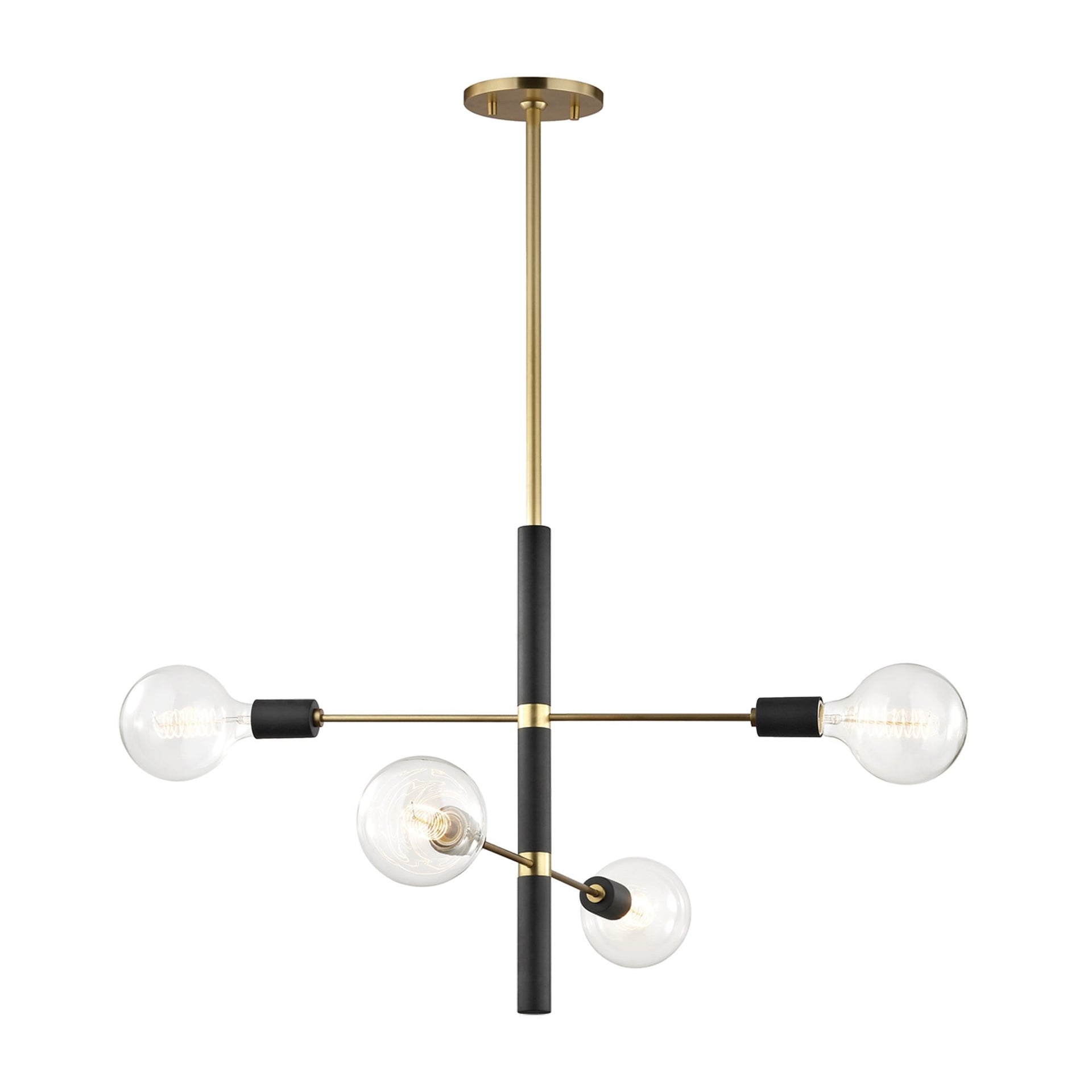 Mitzi Astrid 4 - Light Chandelier in  Aged Brass, Black