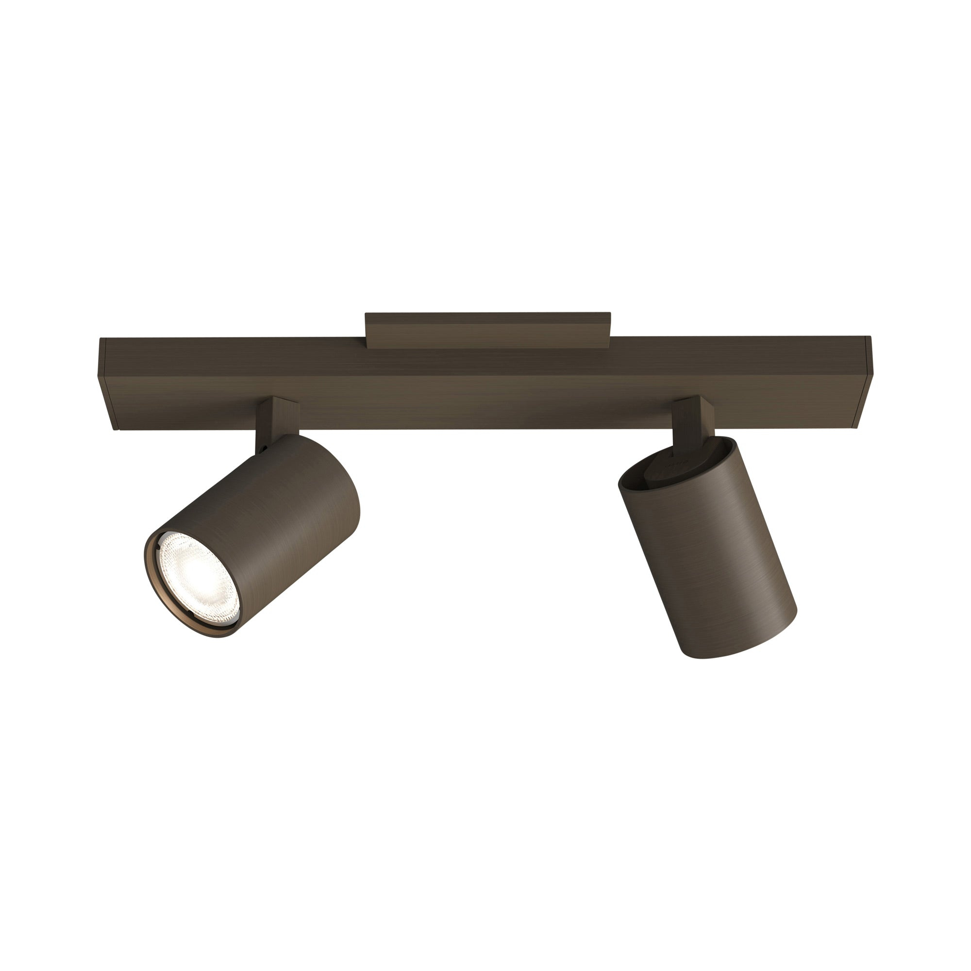 Contemporary Matt Nickel 2-Light Spotlight Ceiling Fixture