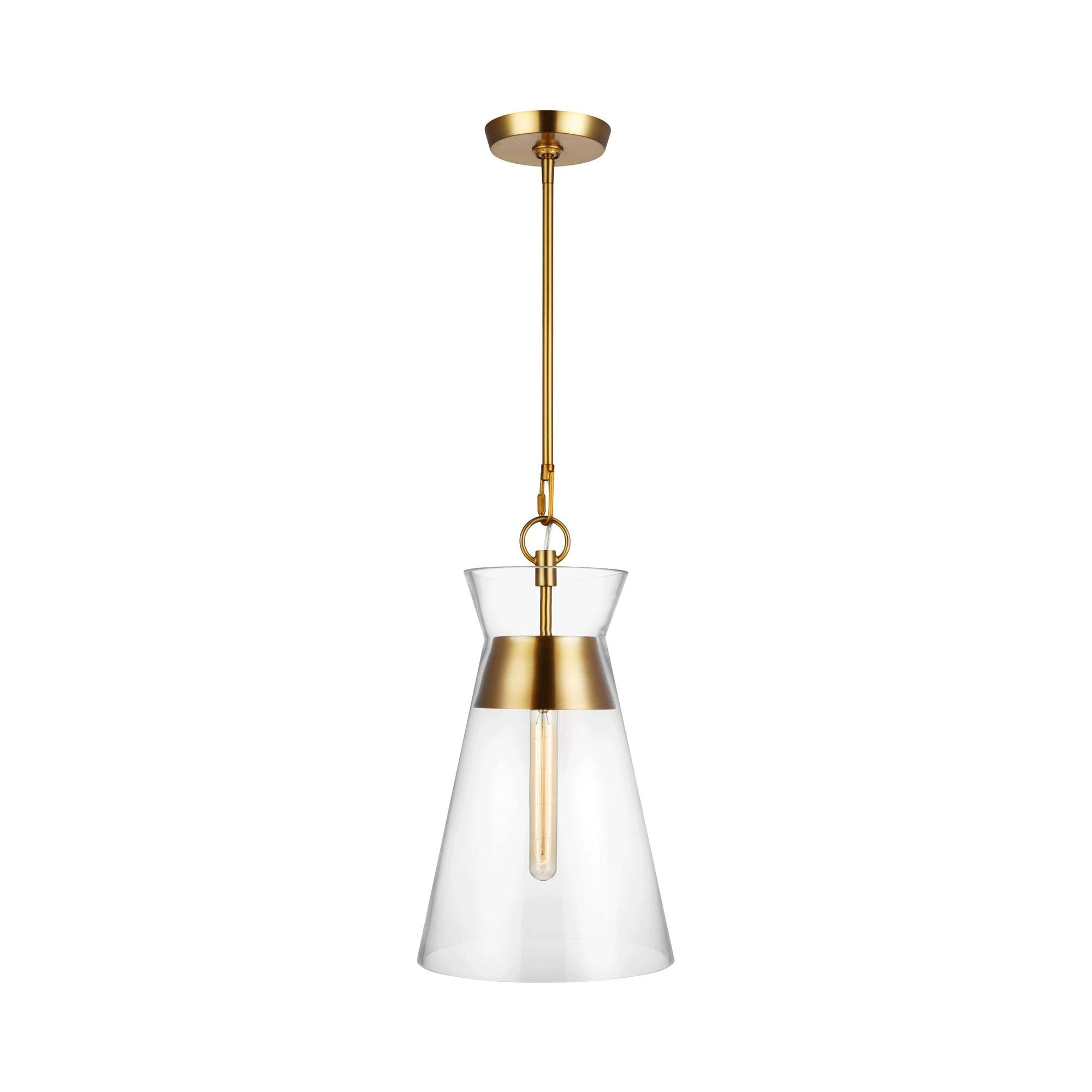 Polished Nickel 16" Globe Pendant Light with Clear Glass Shade