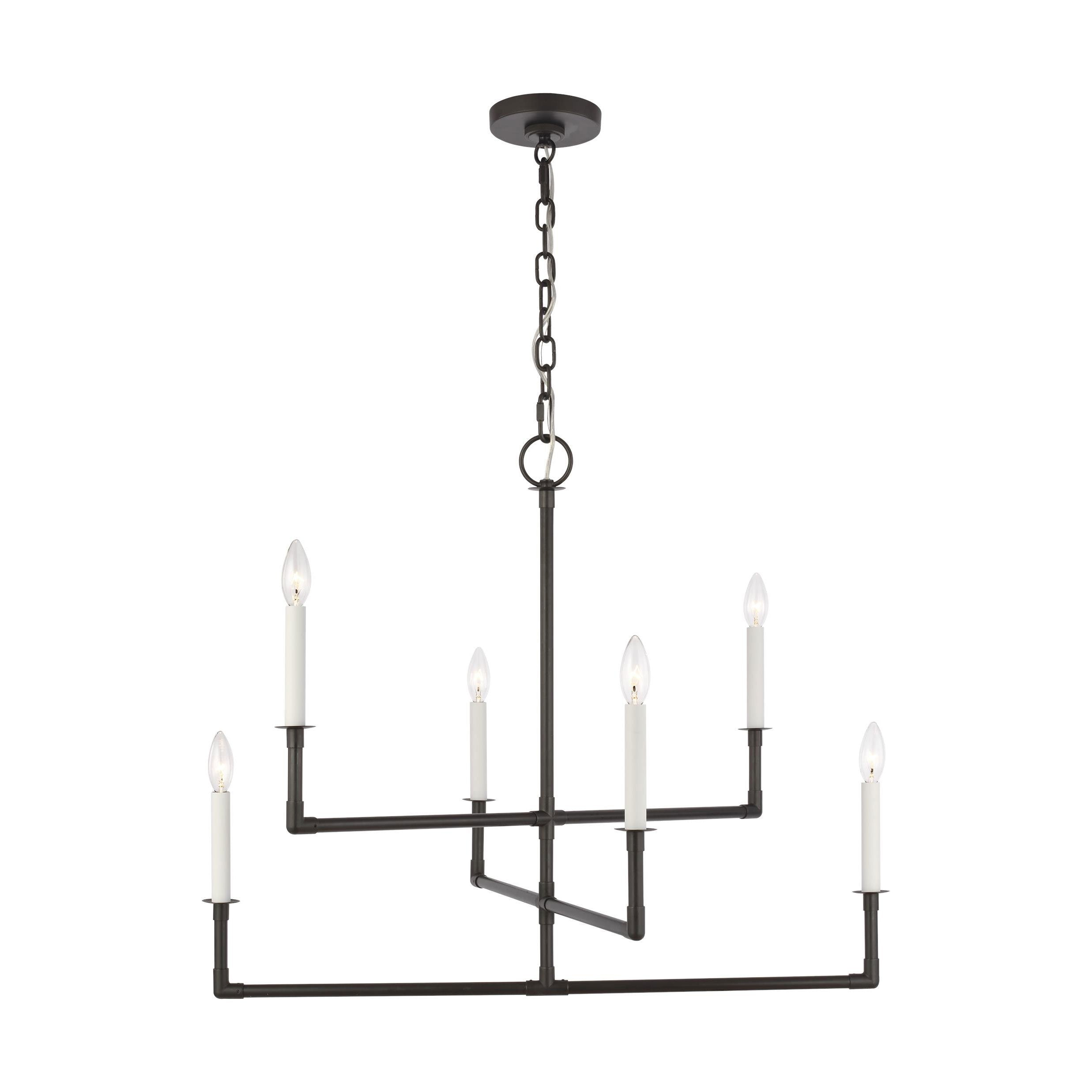 Bayview Aged Iron 8-Light Modern Linear Candle Chandelier