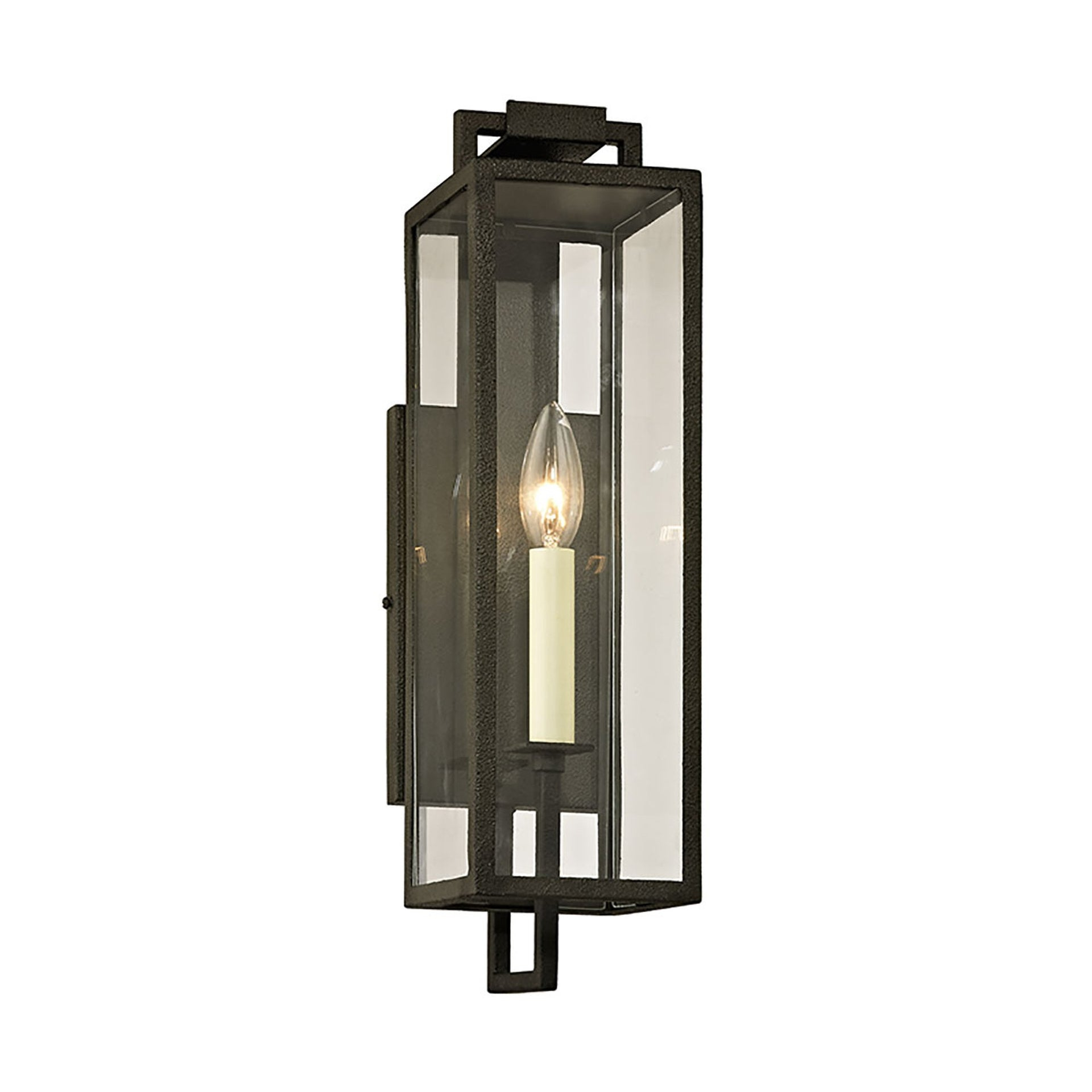 Troy Lighting Beckham 1 - Light Wall Light in  Forged Iron Clear Shade