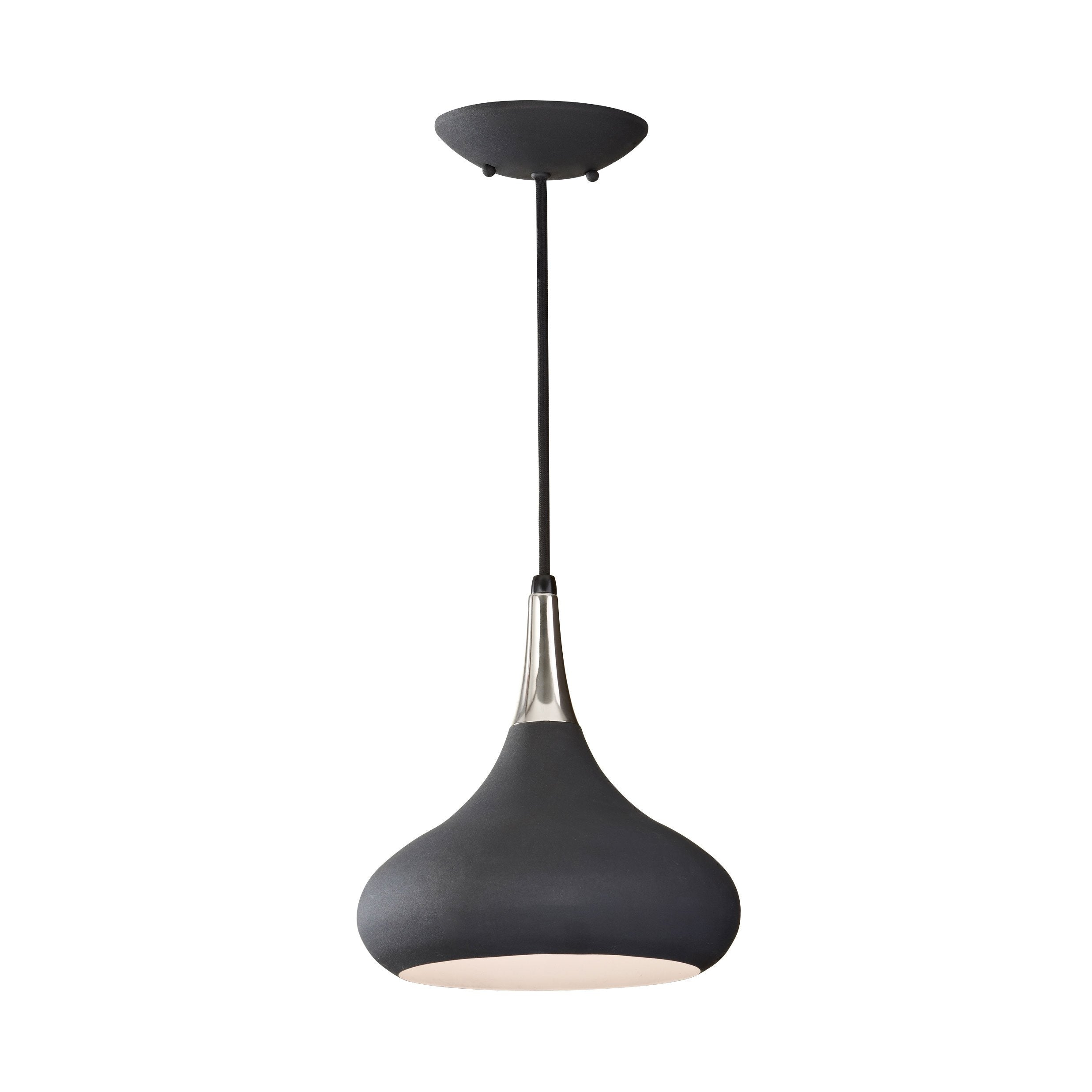 Feiss P1253BS Beso Glass Pendant Lighting, Satin Nickel, 1-Light (10"W x 10"H) 100watts