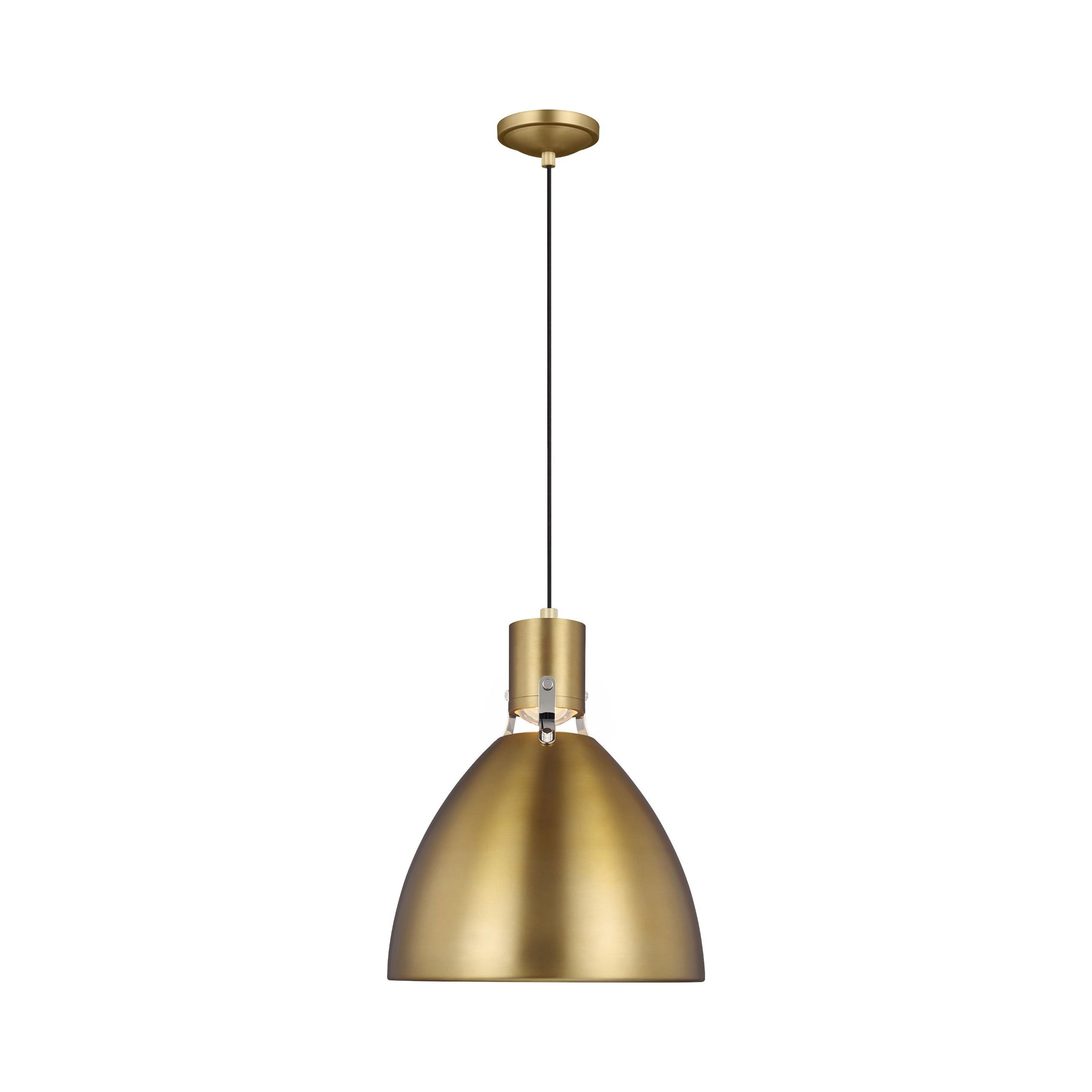 Brynne 19.75" Burnished Brass Minimalist LED Pendant Light