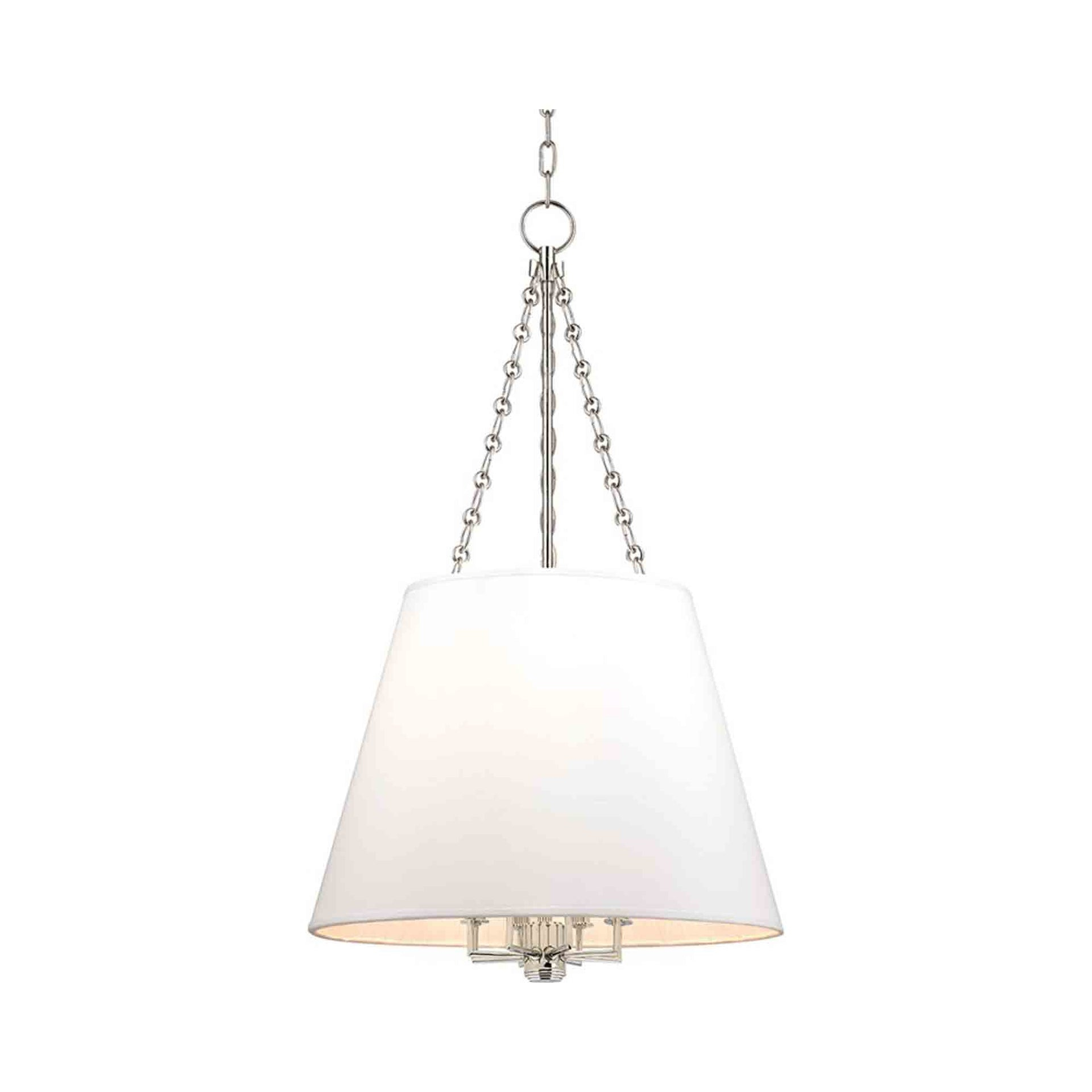 Polished Nickel 8-Light Pendant with Faux Silk Shade