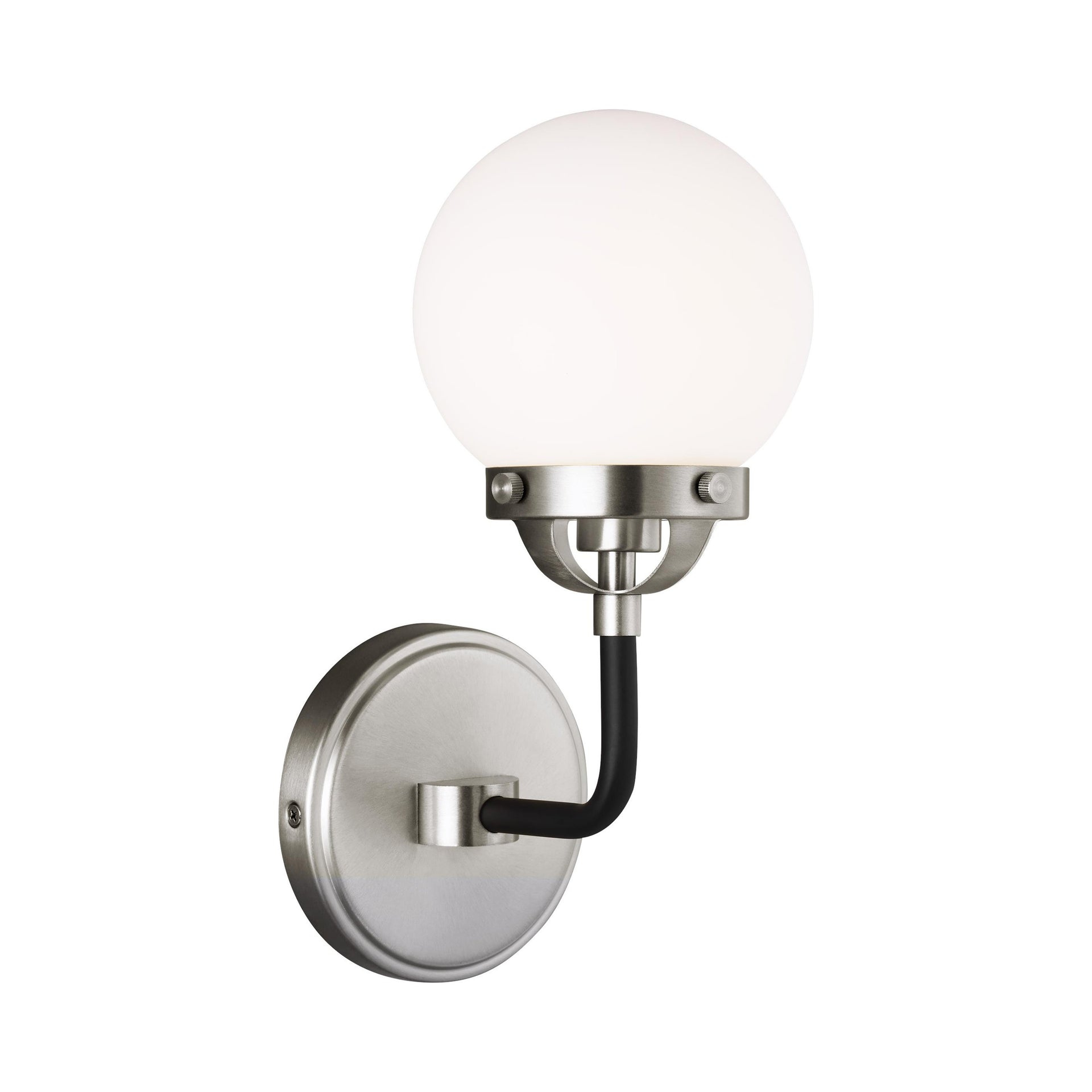 Cafe Series Brushed Nickel Dimmable Wall Sconce with Bubble Glass