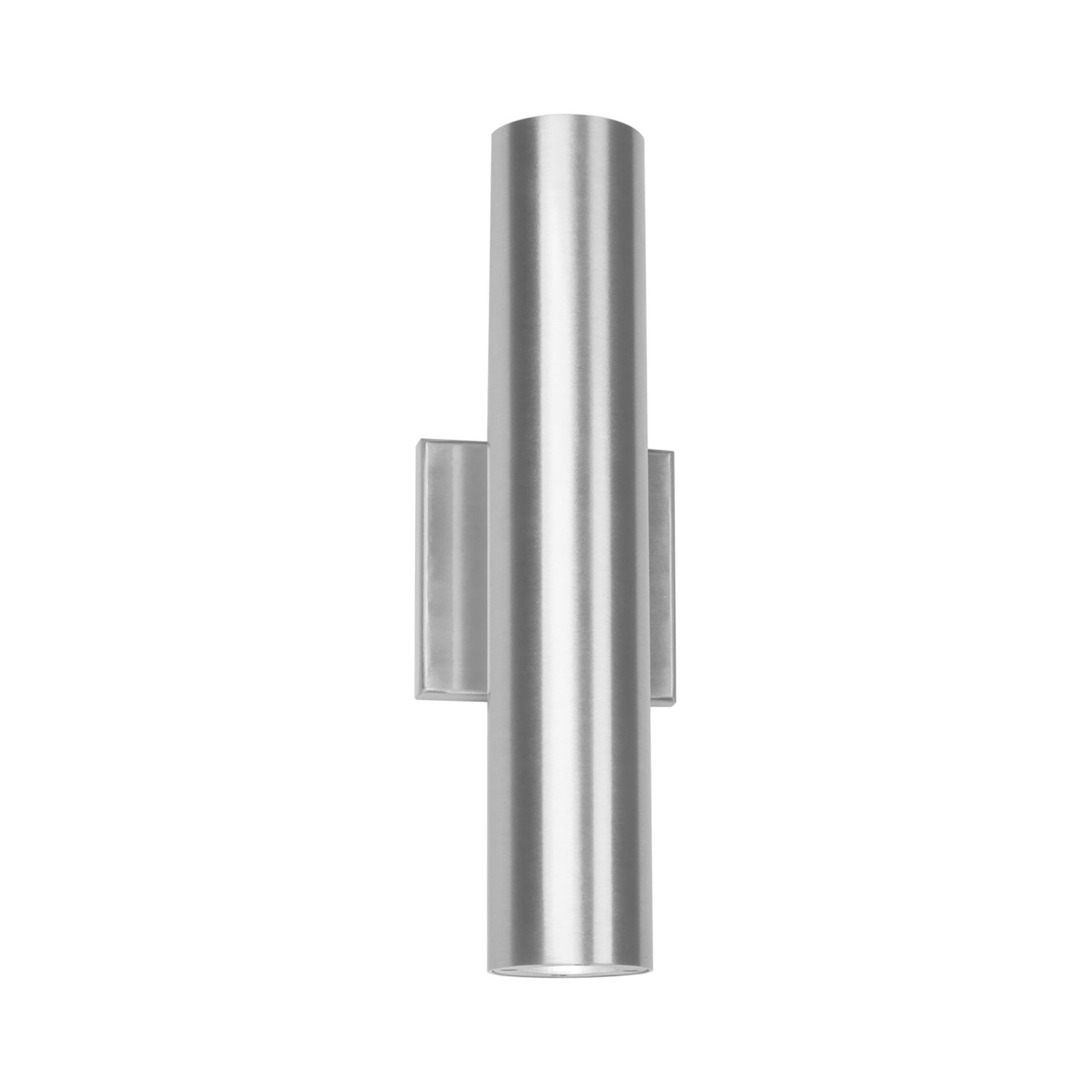 Caliber Brushed Aluminum 2-Light LED Outdoor Sconce, Dimmable 3000K