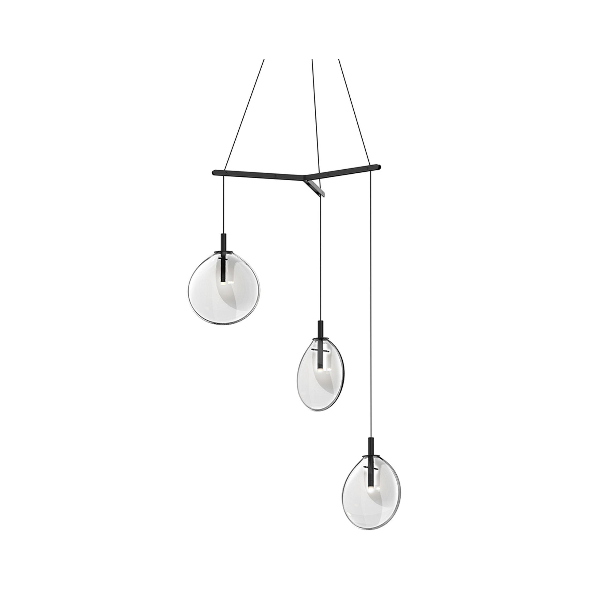 Cantina 3 - Light Satin Black Cluster Pendant