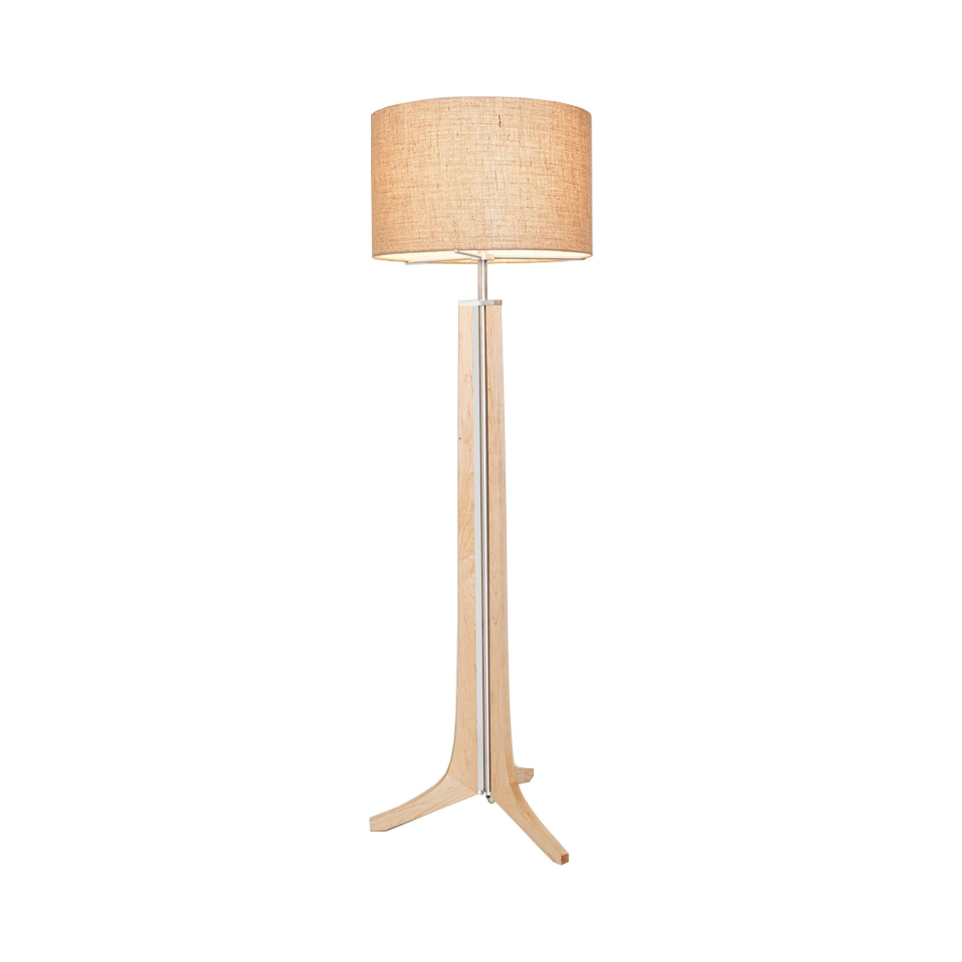 Forma Black Anodized LED Floor Lamp with Maple Accents