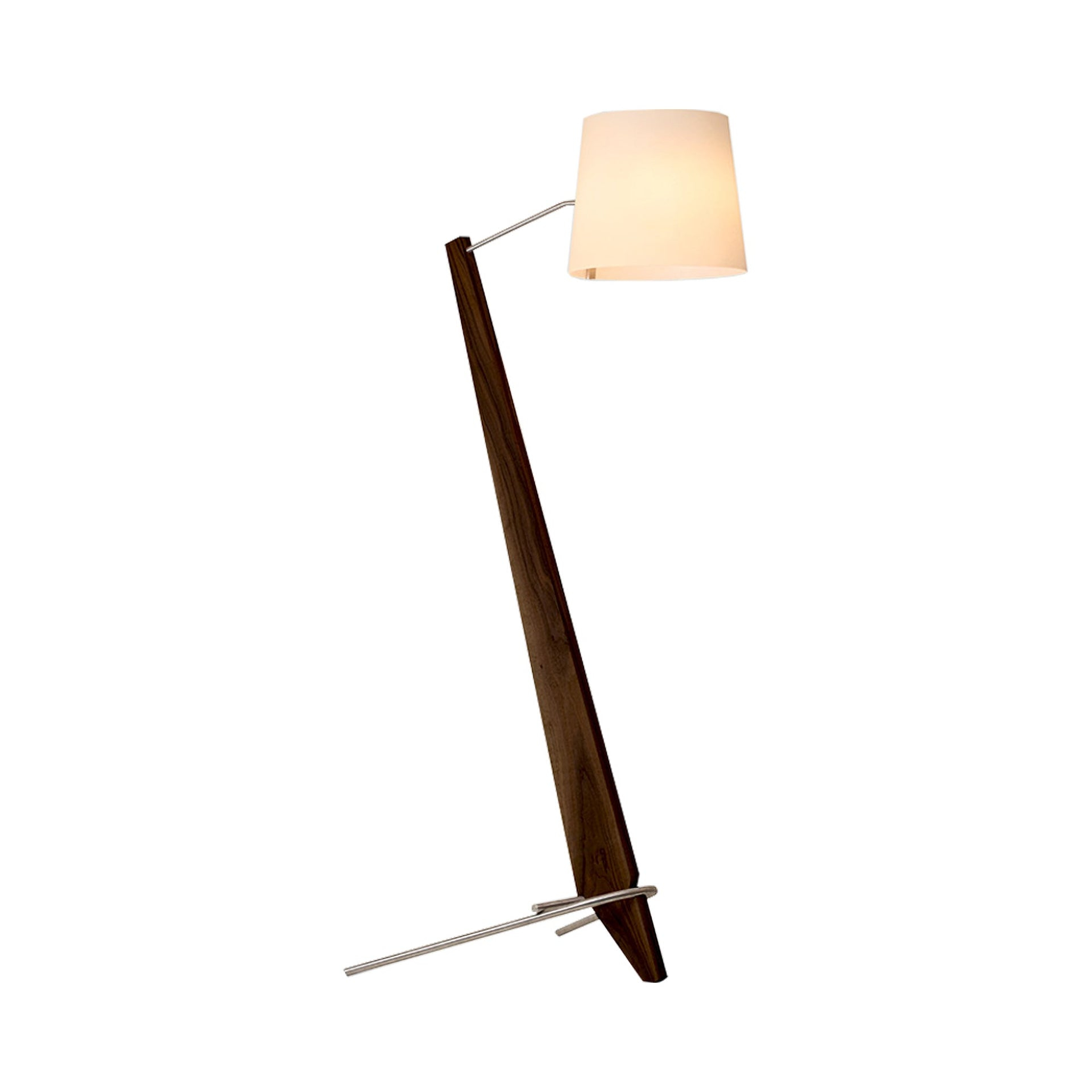 Silva Dark Stained Walnut Floor Lamp with Linen Shade