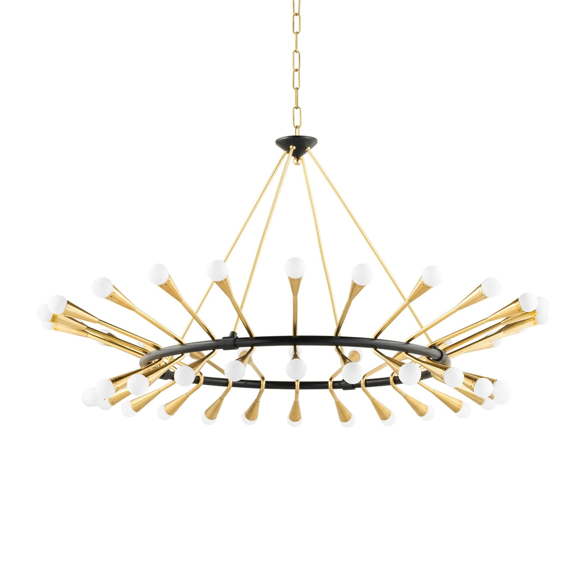 Aries 48-Light Vintage Brass & Deep Bronze Chandelier