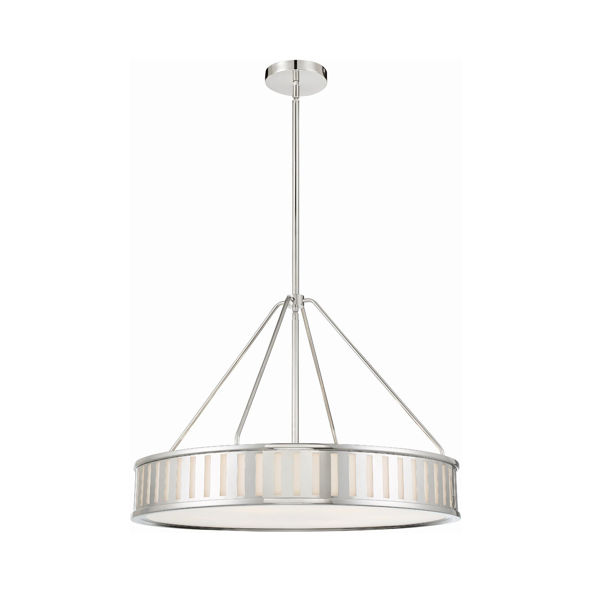 Elegant Kendal 6-Light Vibrant Gold Drum Pendant with White Glass