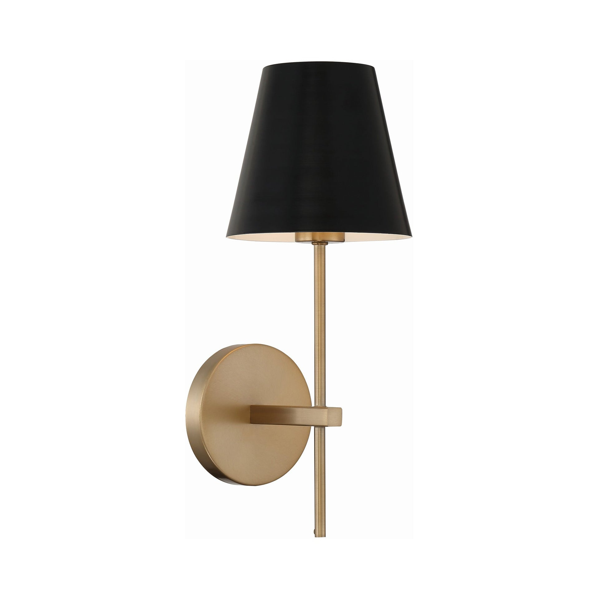 Vibrant Gold and Black Steel Cylinder Wall Sconce